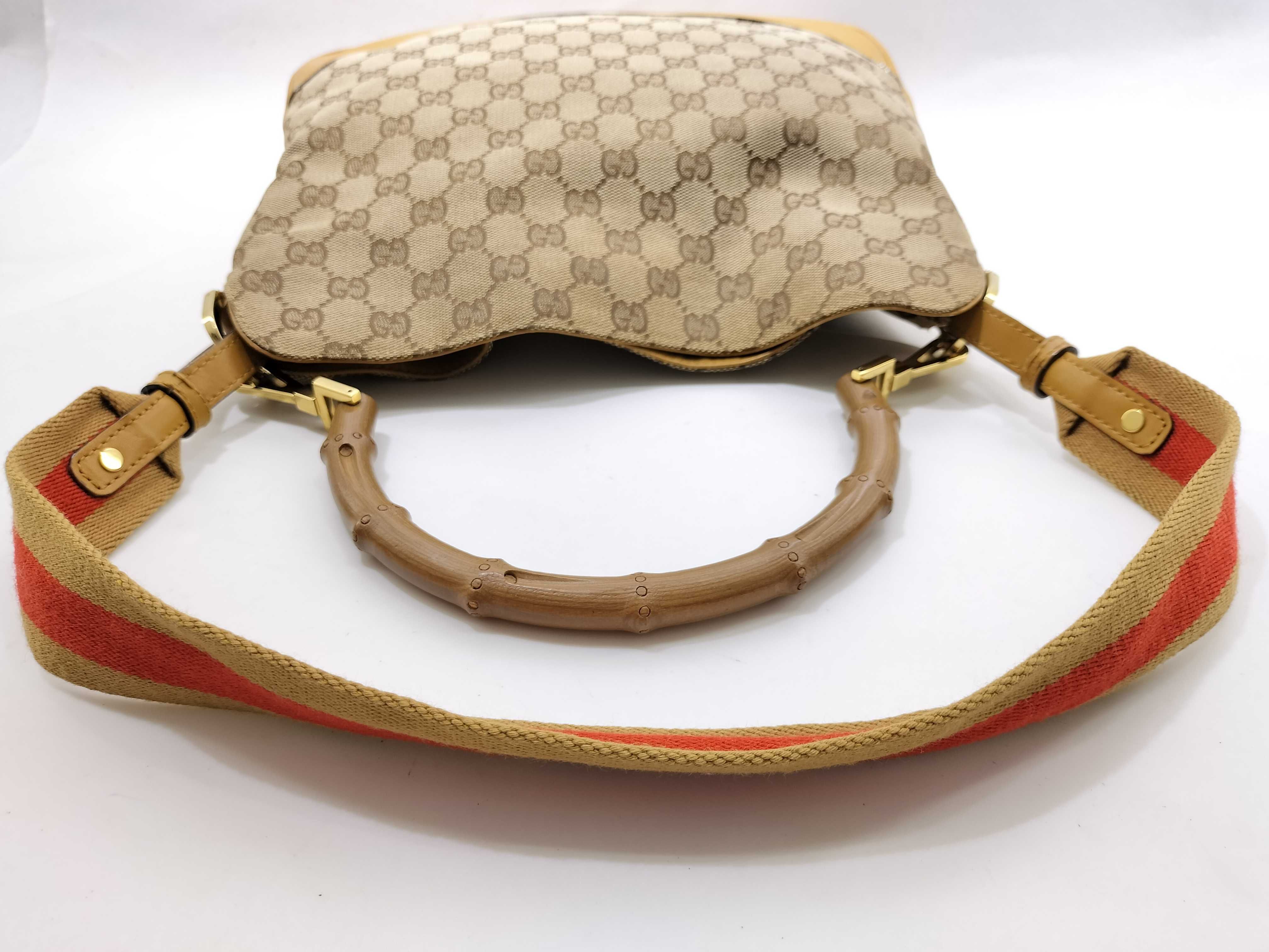 Bamboo GG Canvas 2WAY Handbag Bamboo Camel Strap Bag — view 8
