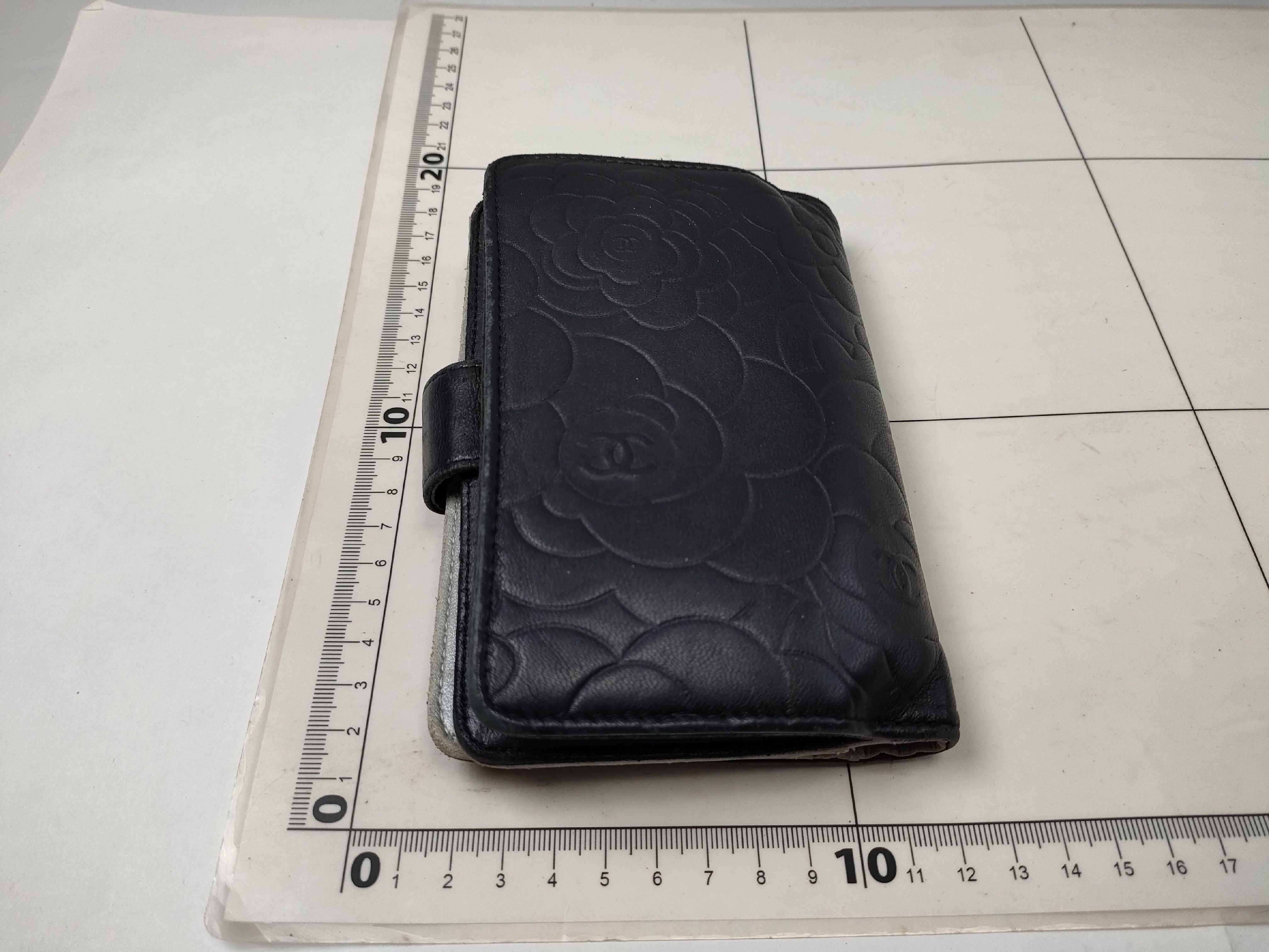 Black Lambskin Camellia Wallet (Serial Number 16) — view 2