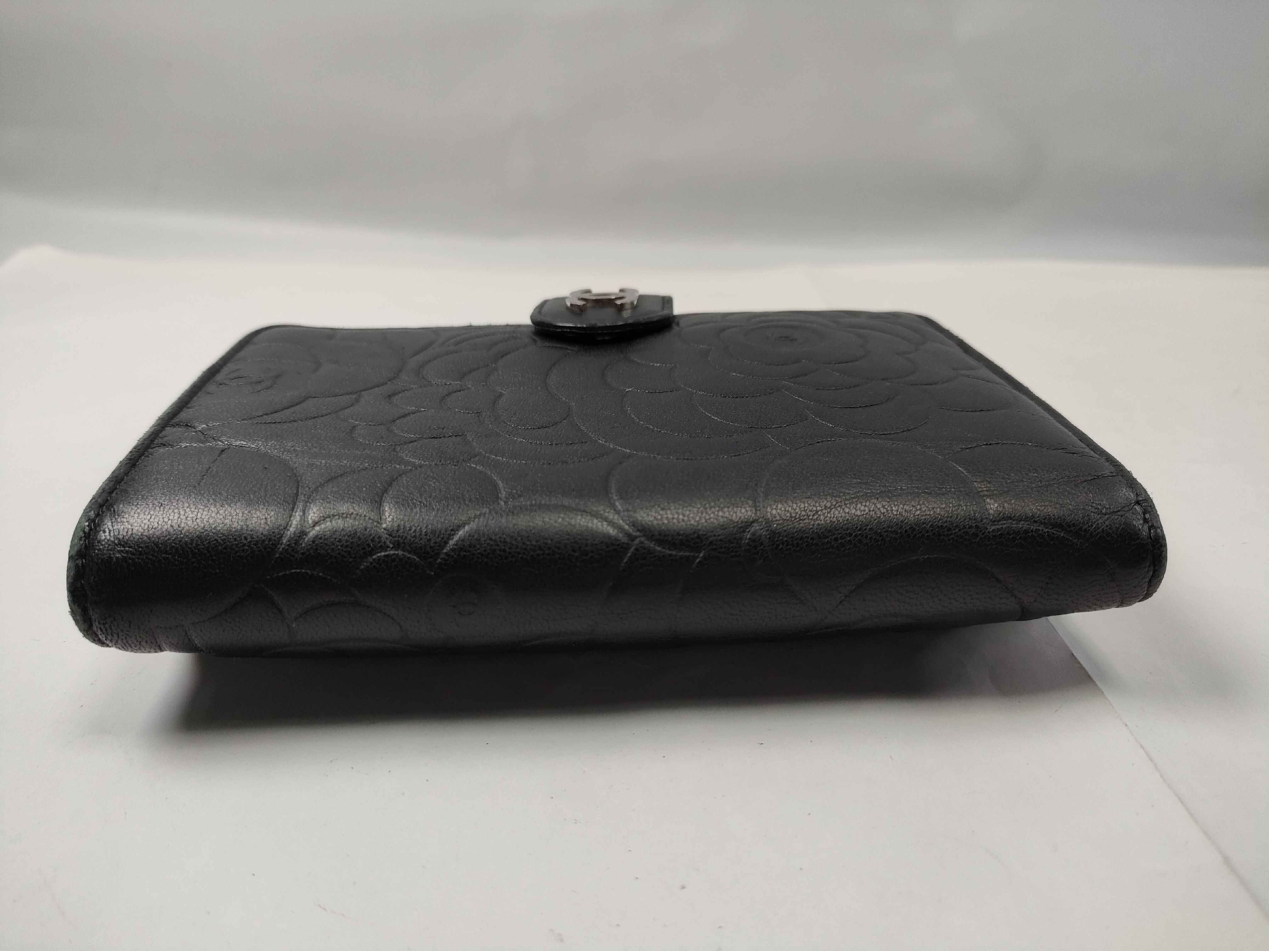 Black Lambskin Camellia Wallet (Serial Number 16) — view 4