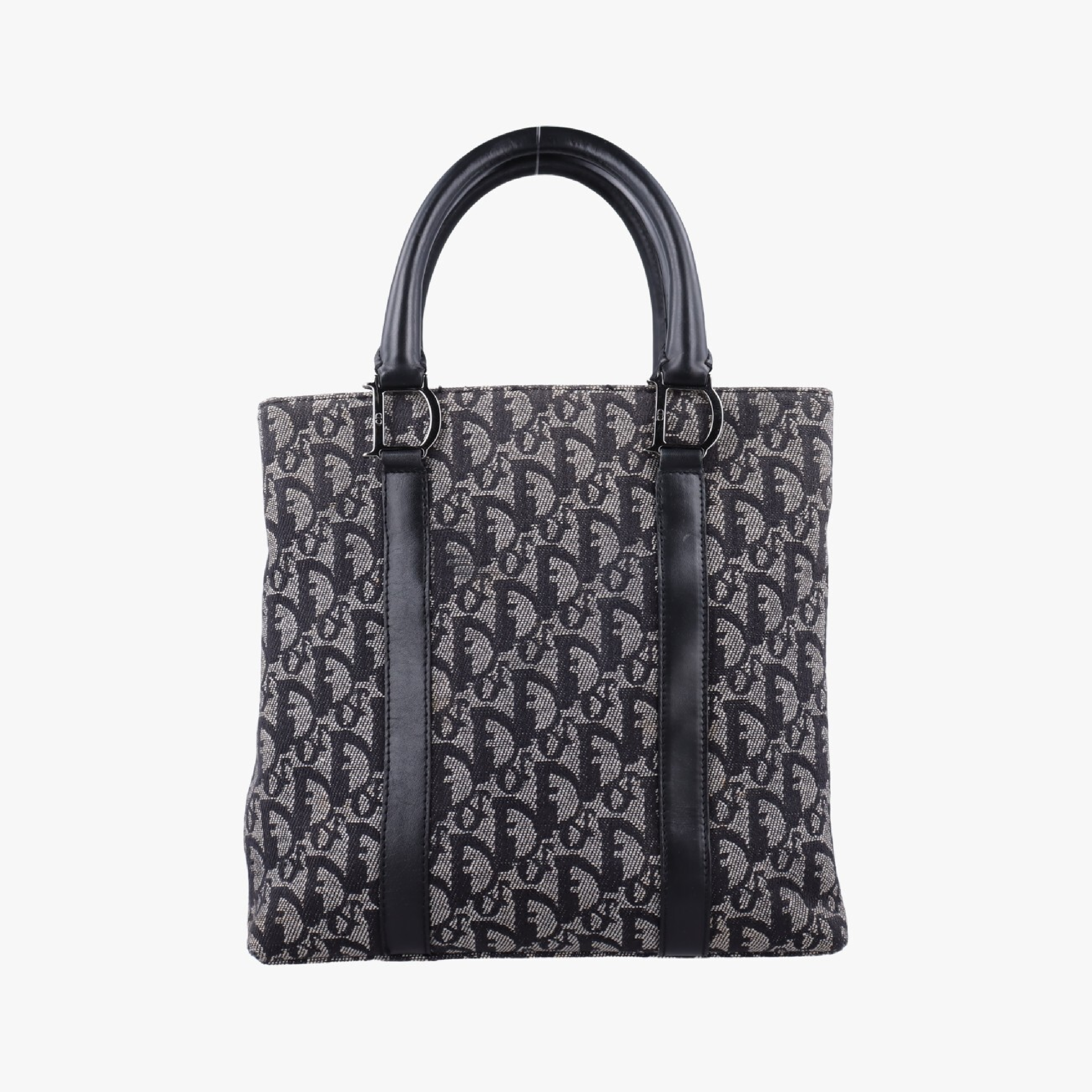 Trotter Tote, Navy Jacquard x Leather, 06 RU 0043 Handbag