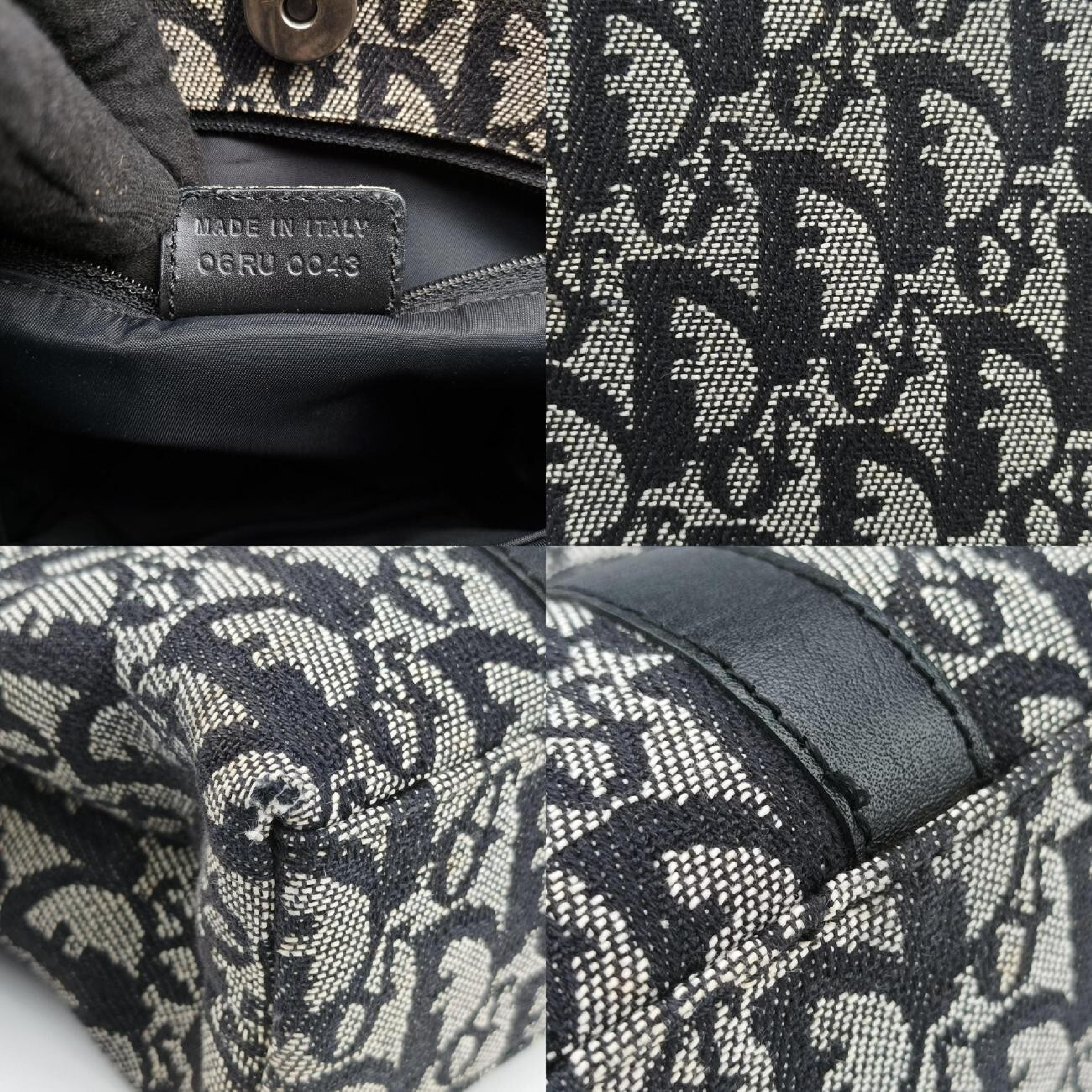 Trotter Tote, Navy Jacquard x Leather, 06 RU 0043 Handbag — view 8