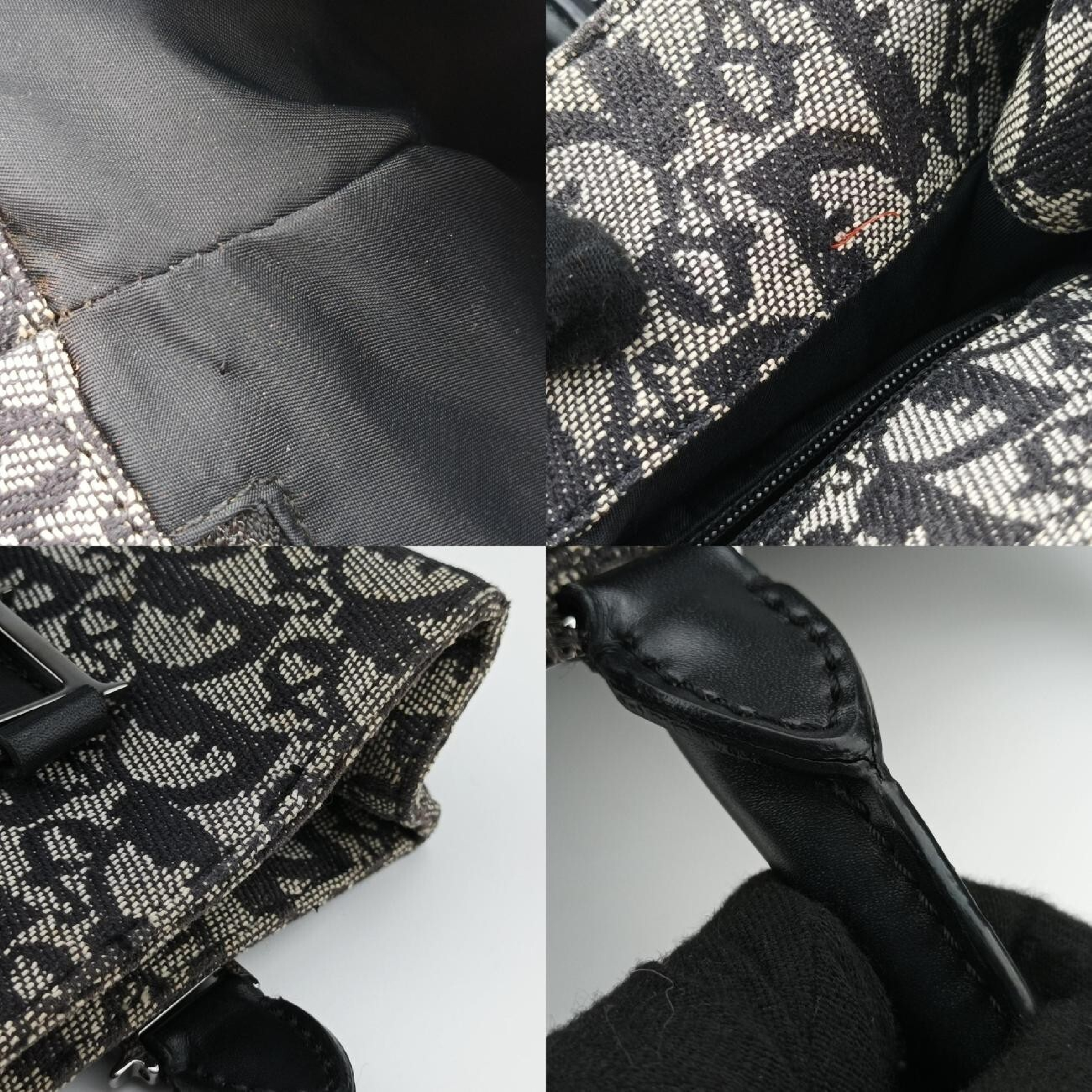 Trotter Tote, Navy Jacquard x Leather, 06 RU 0043 Handbag — view 9