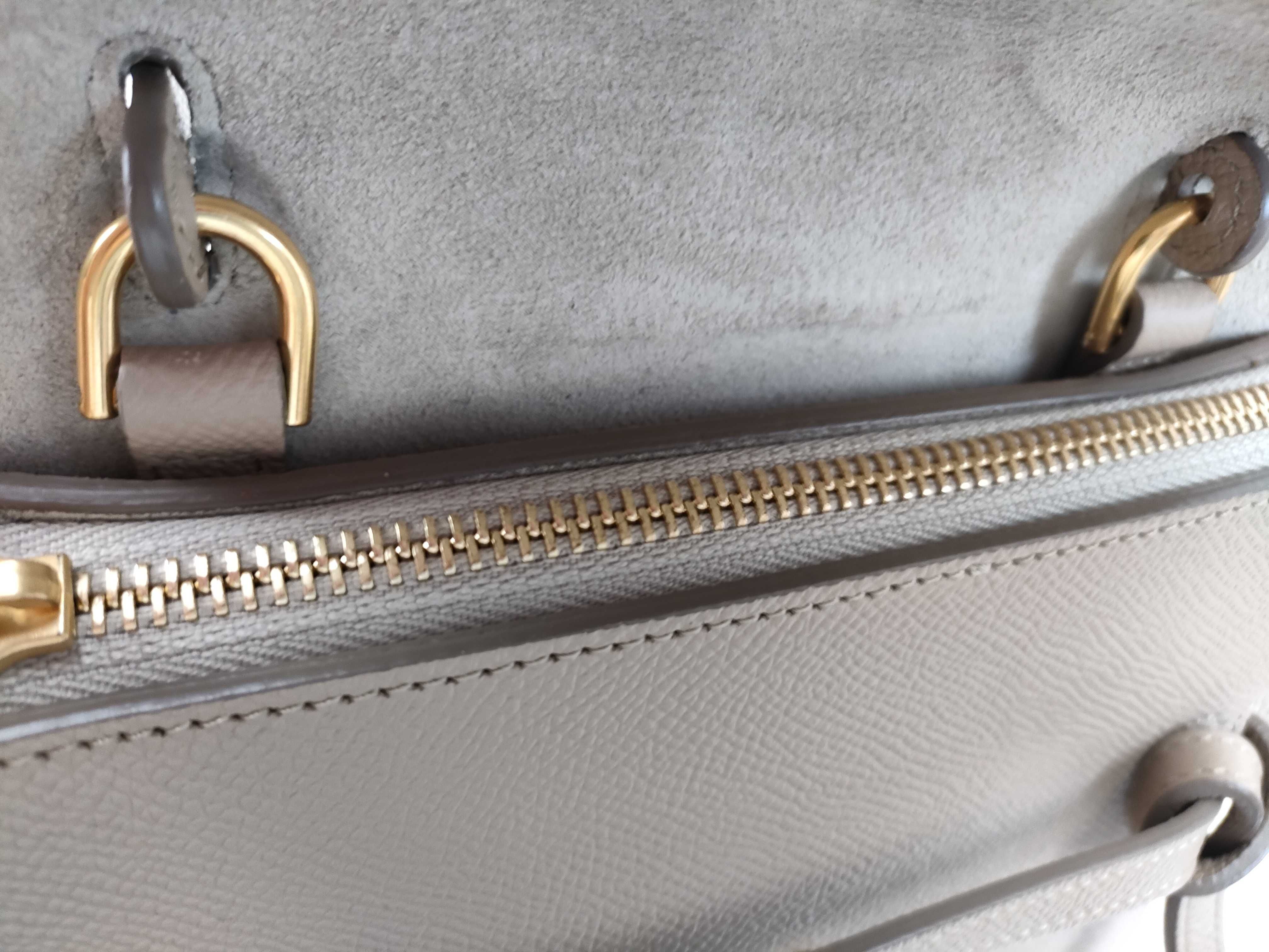 FR- Belt Bag Nano grey Leather 2-Way Handbag Shoulder Bag — view 12