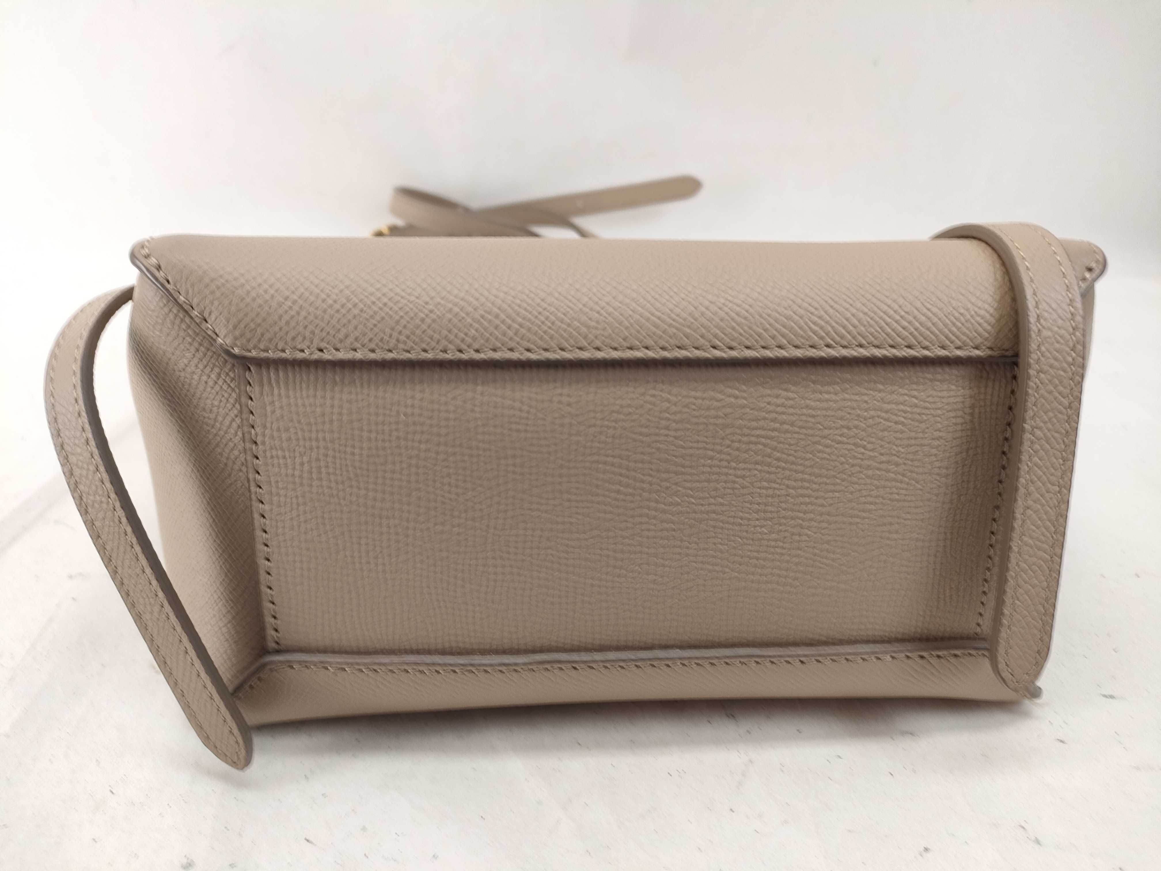 FR- Belt Bag Nano grey Leather 2-Way Handbag Shoulder Bag — view 5
