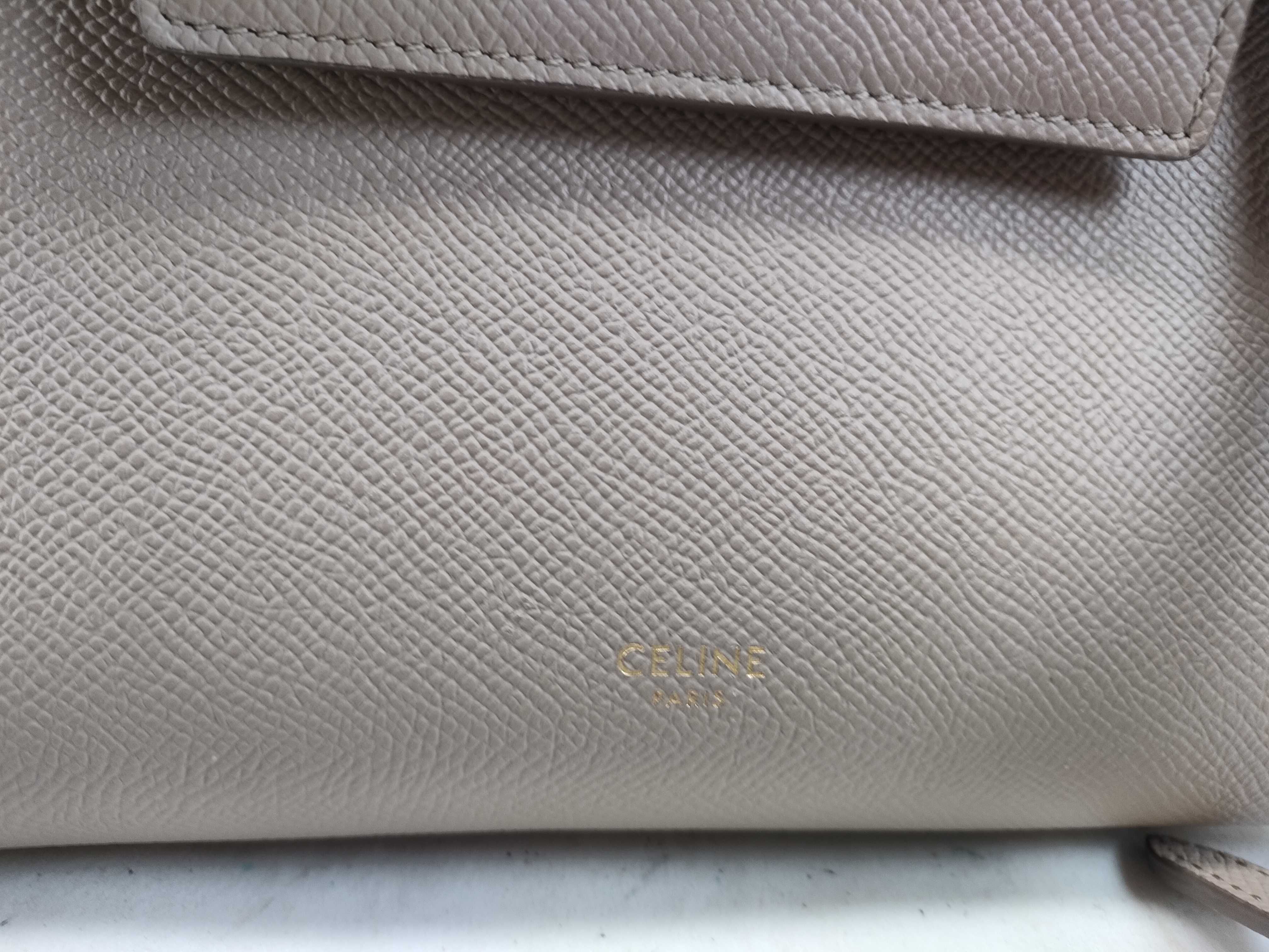 FR- Belt Bag Nano grey Leather 2-Way Handbag Shoulder Bag — view 6