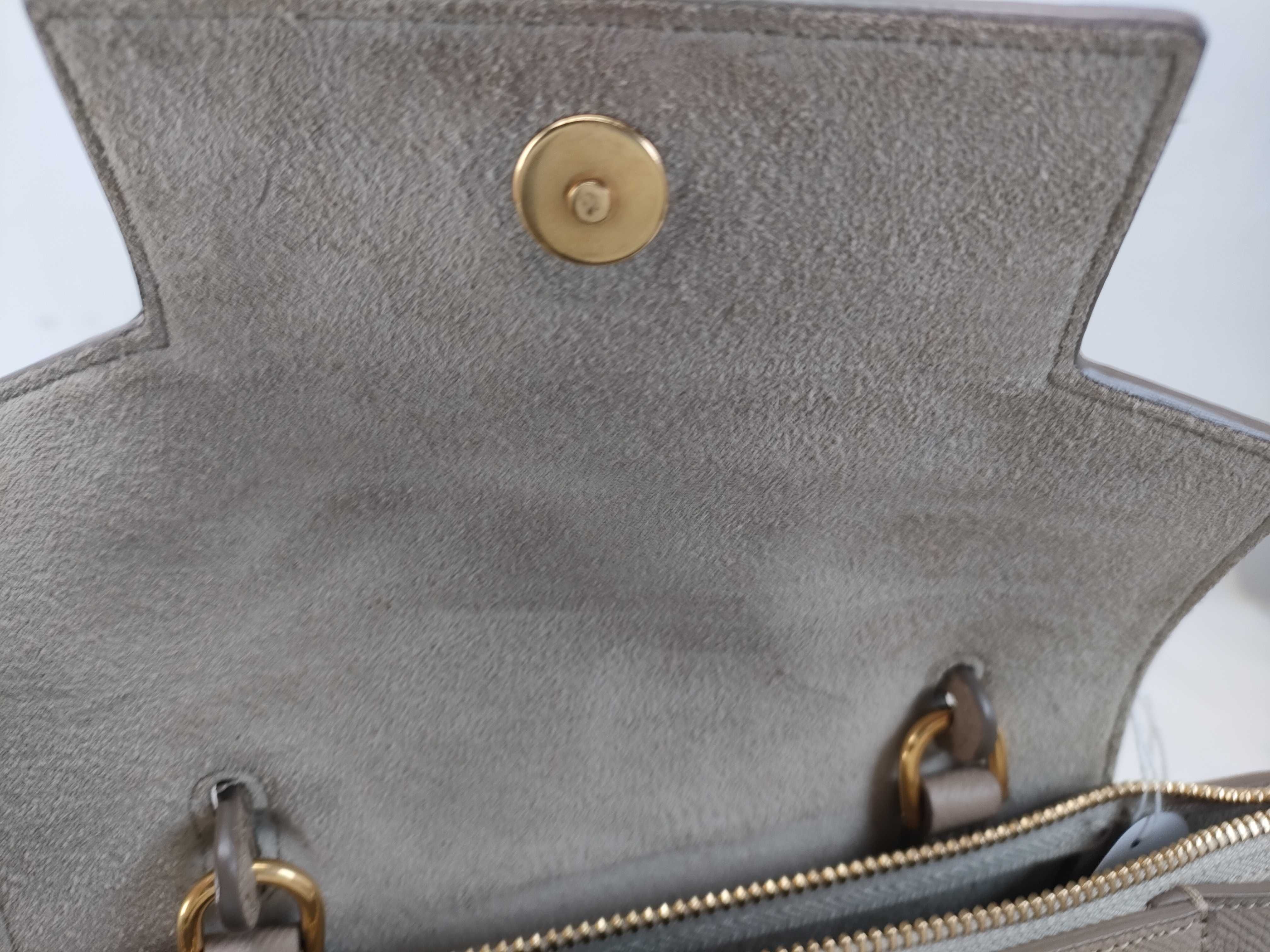 FR- Belt Bag Nano grey Leather 2-Way Handbag Shoulder Bag — view 7