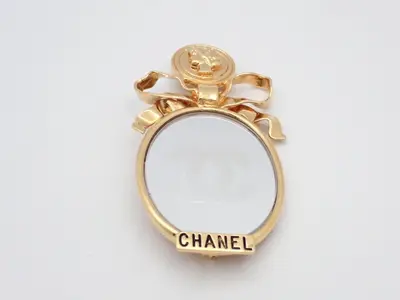 Coco Mark Mademoiselle Mirror Ribbon Brooch