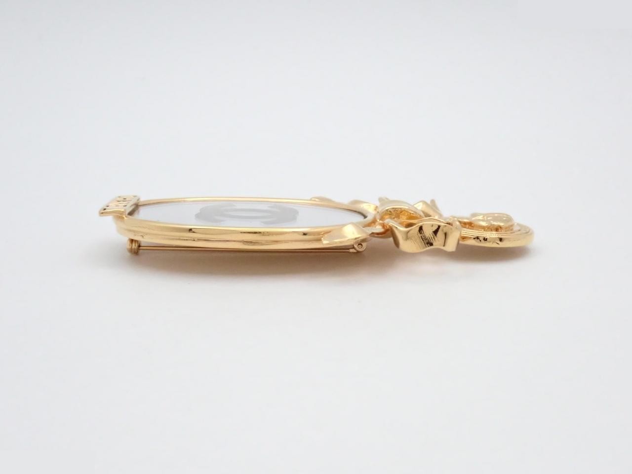 Coco Mark Mademoiselle Mirror Ribbon Brooch — view 3