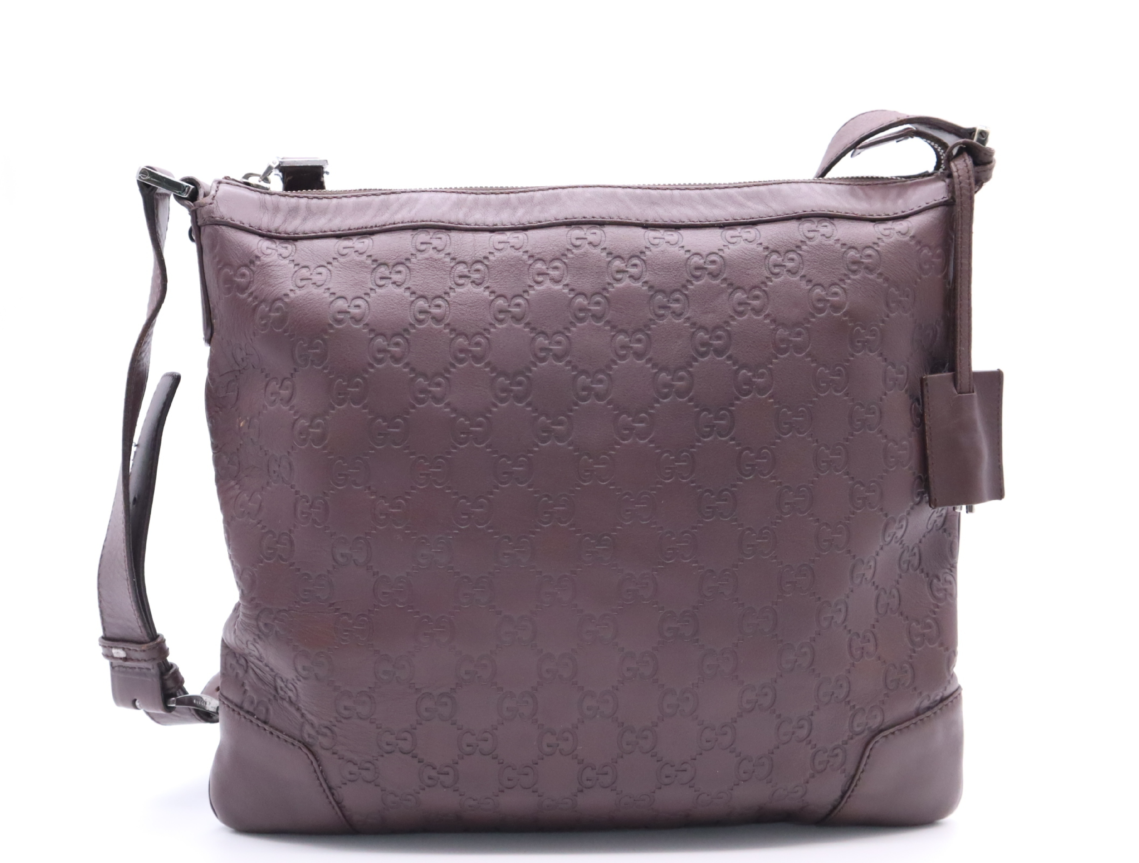 148476 Shima Leather Shoulder Bag with 2 Keys and Clochette, Dark Brown Shoulder Bag — view 2
