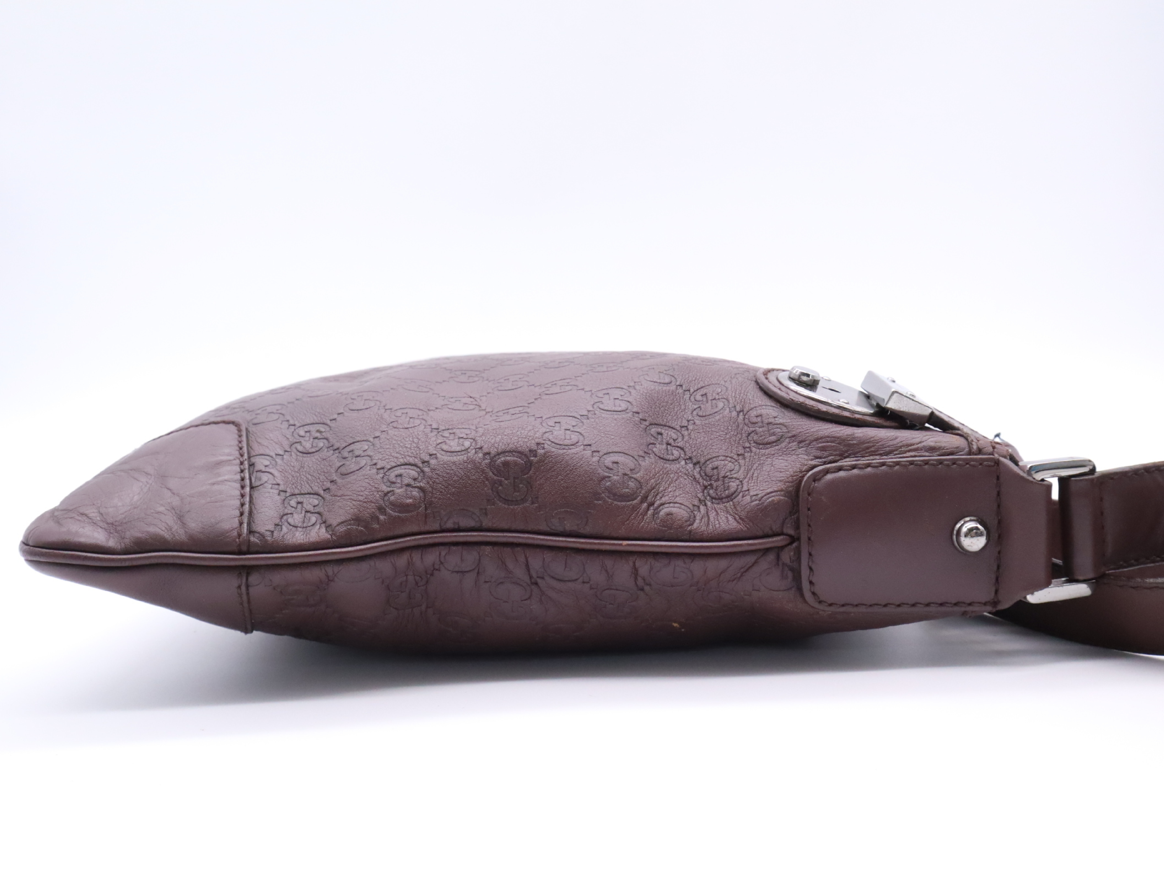 148476 Shima Leather Shoulder Bag with 2 Keys and Clochette, Dark Brown Shoulder Bag — view 5