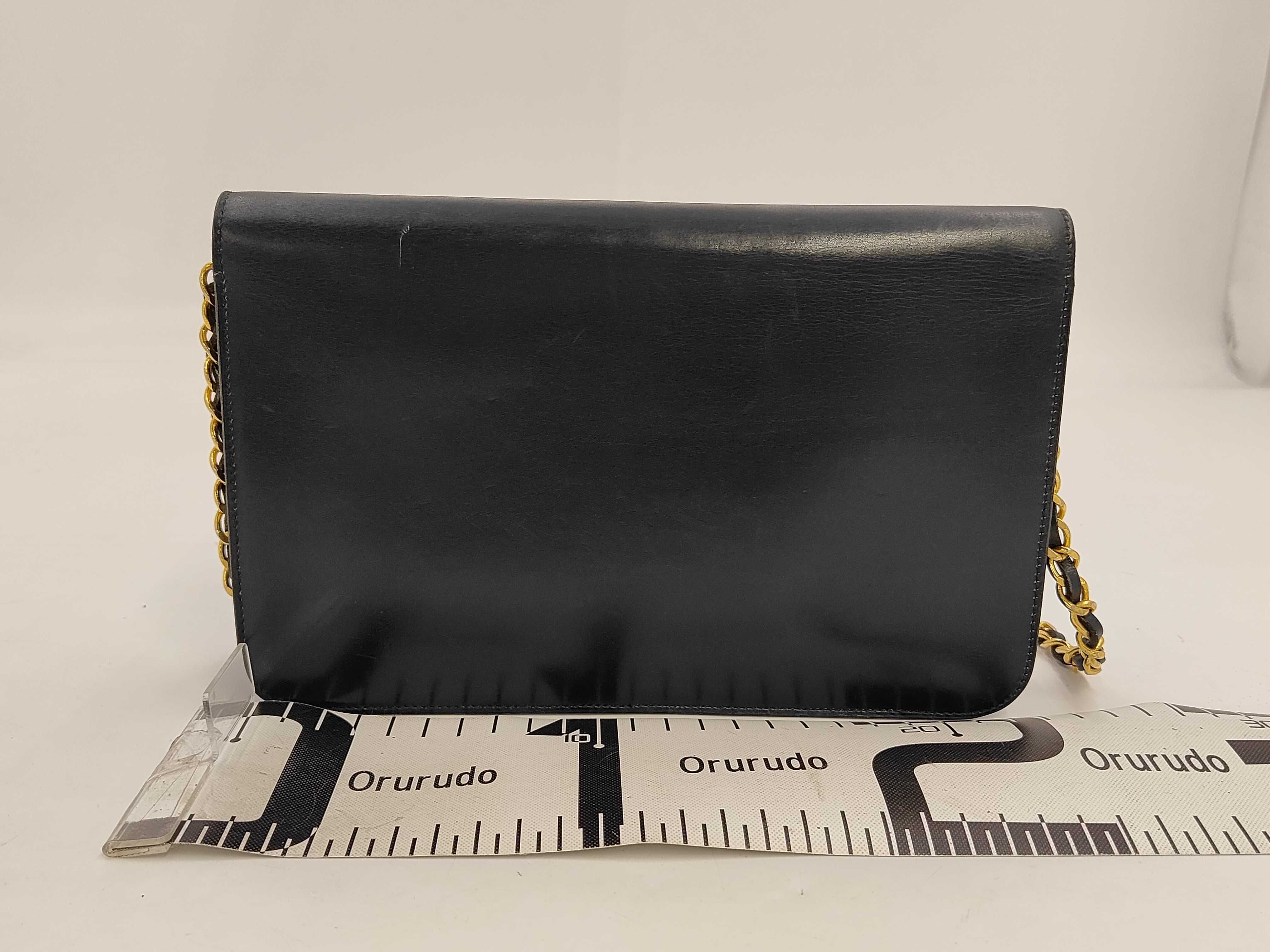 Calfskin Shoulder Bag Navy Shoulder Bag — view 2