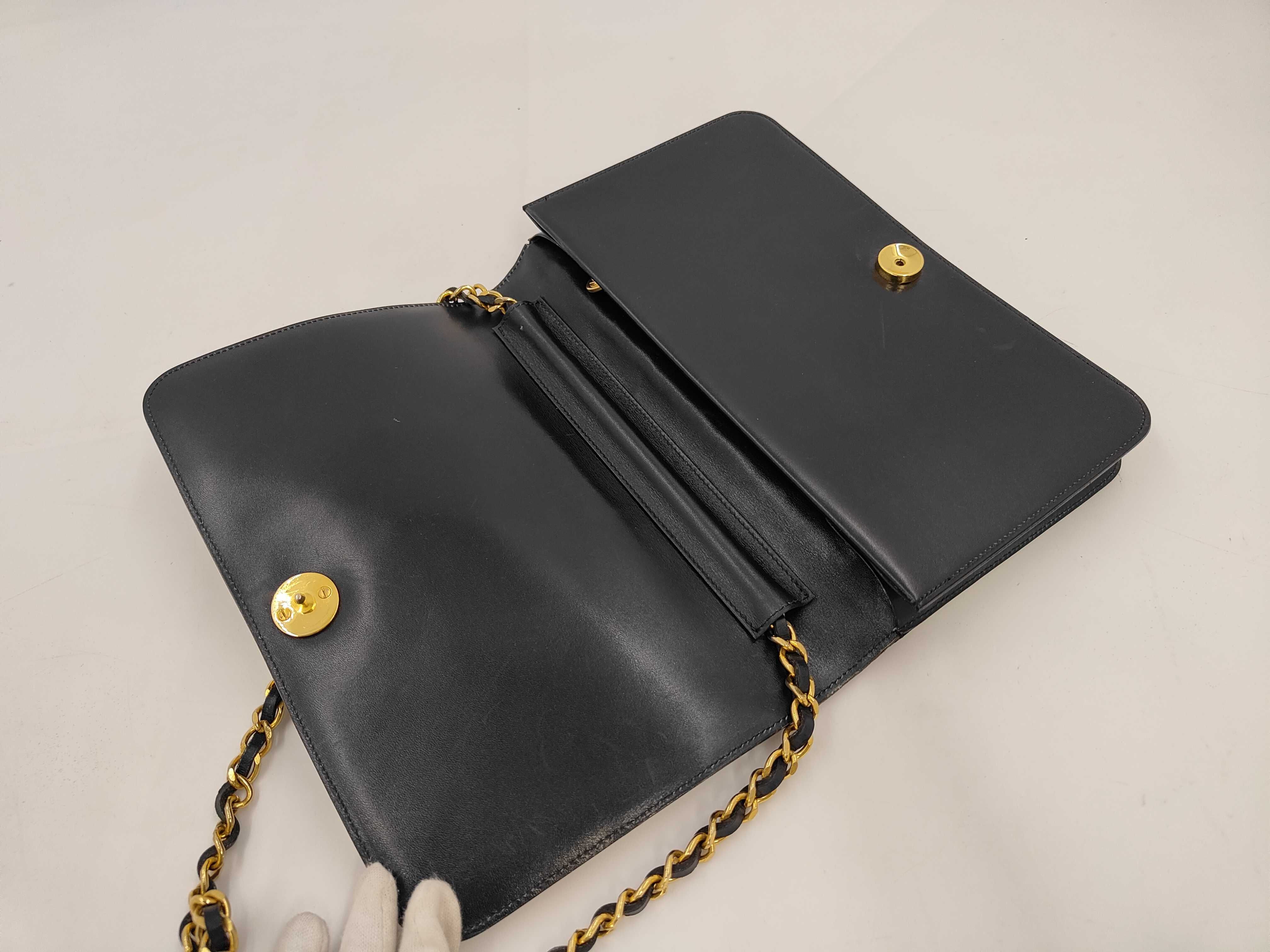 Calfskin Shoulder Bag Navy Shoulder Bag — view 8