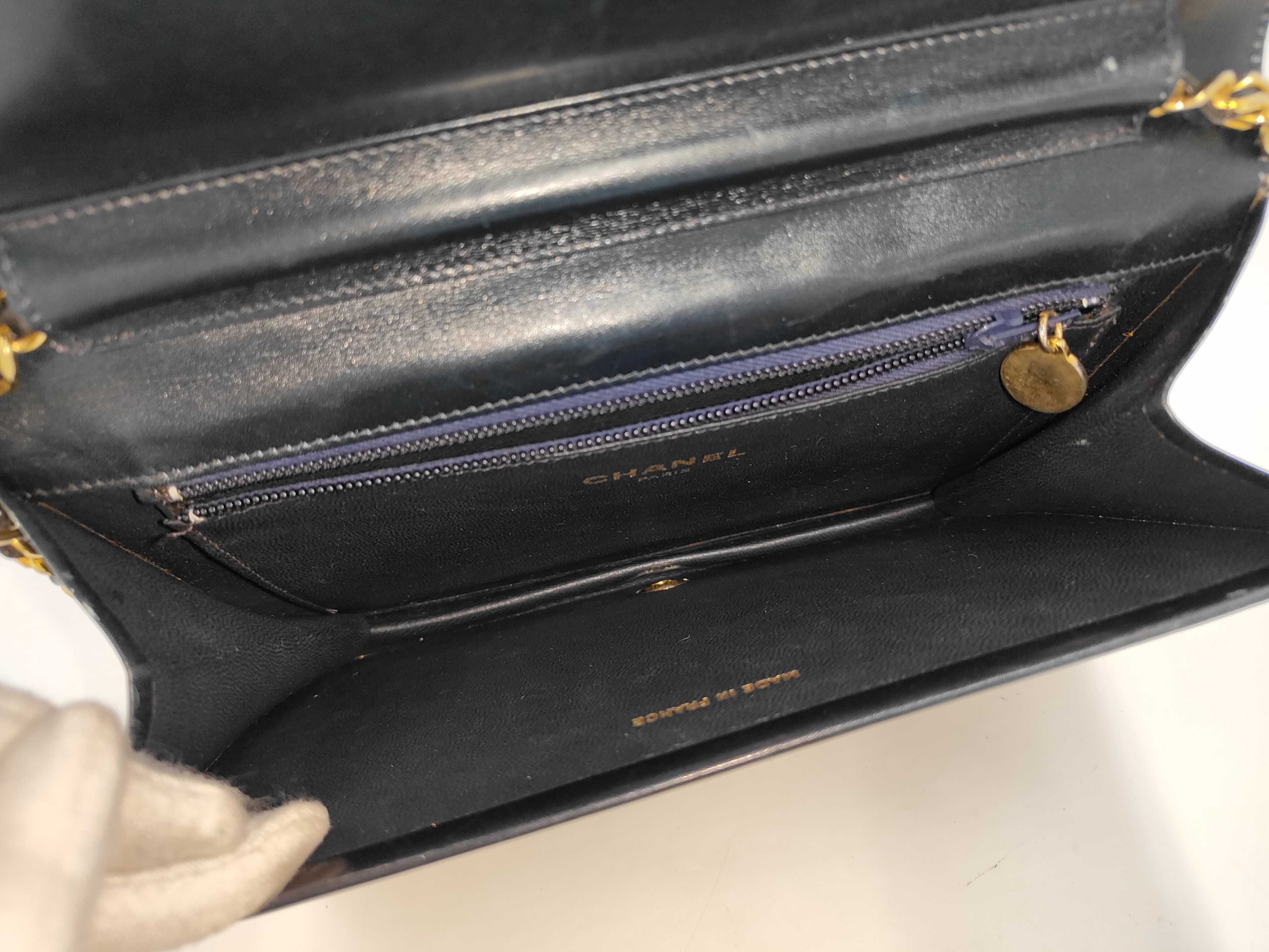 Calfskin Shoulder Bag Navy Shoulder Bag — view 9