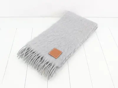 Logo patch scarf, gray