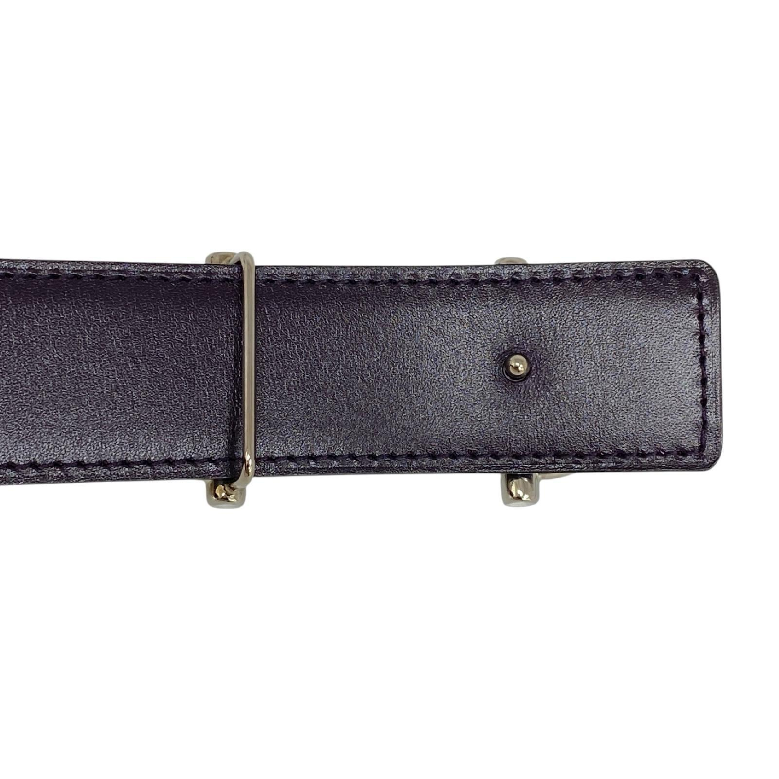 【*Shipped from: Hong Kong*】HERMES Purple Calfskin Gamma Reversible Belt Stamp R Belt — view 4