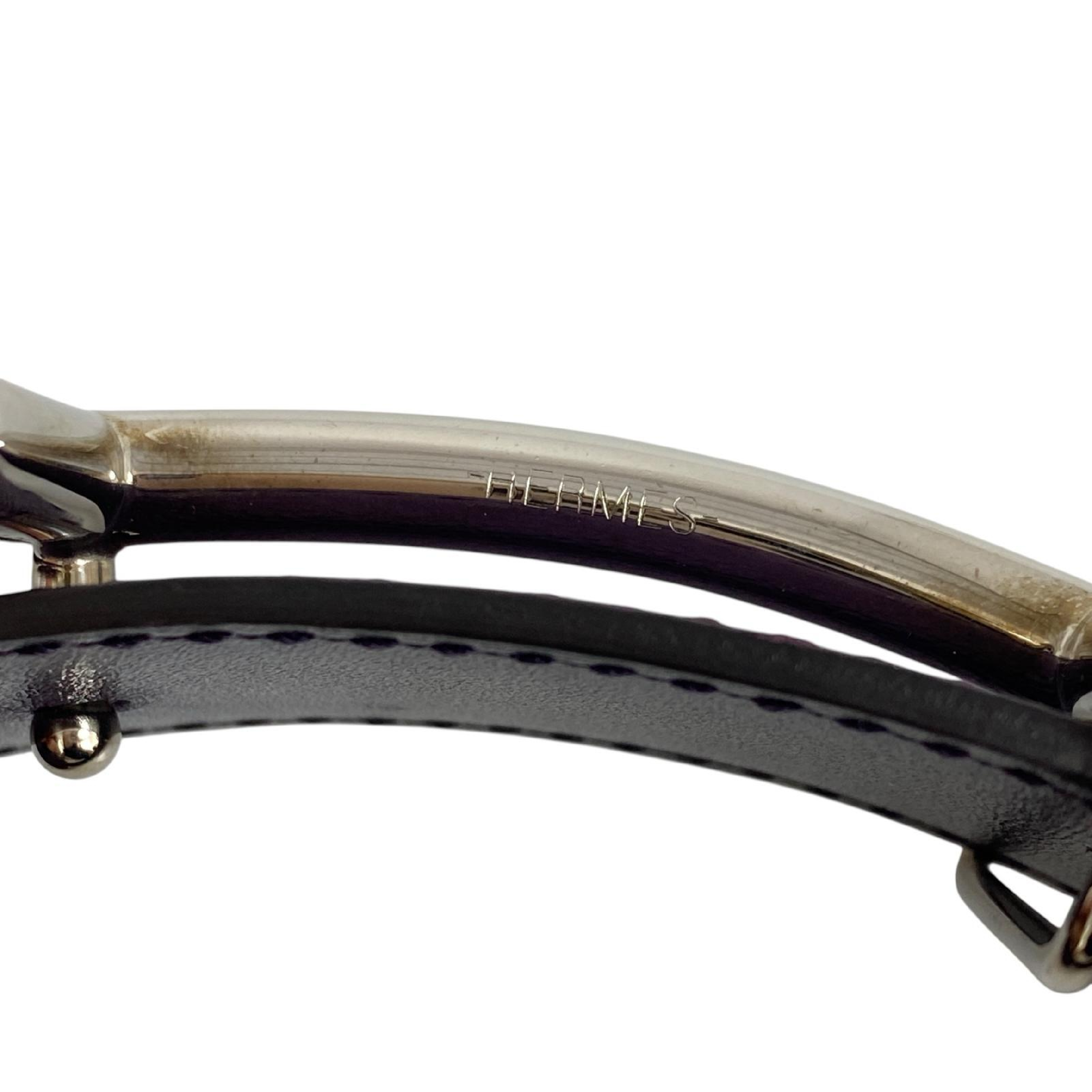 【*Shipped from: Hong Kong*】HERMES Purple Calfskin Gamma Reversible Belt Stamp R Belt — view 6