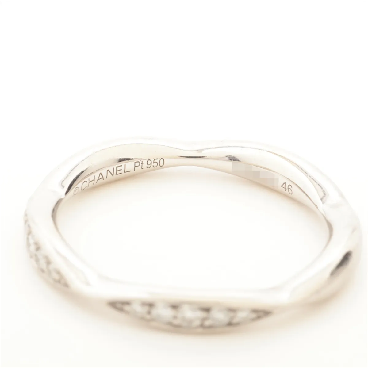 Camellia Half Eternity Diamond Ring Pt950 3.1g 46 Z39542 J10835 — view 3