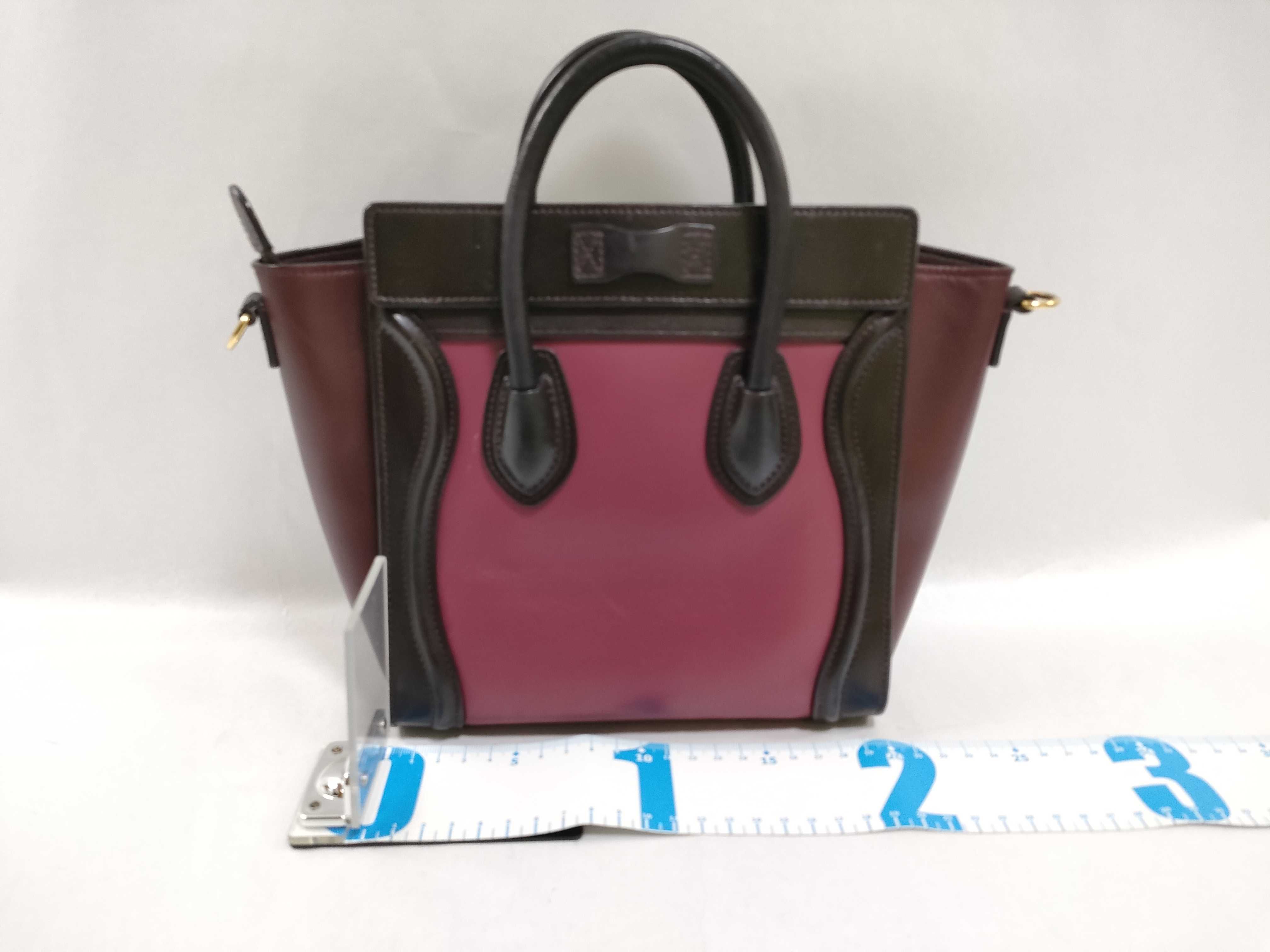 HK-F-CU-0174 Luggage Nano Leather Black/Red 2-Way Shoulder Bag (Handbag) — view 2