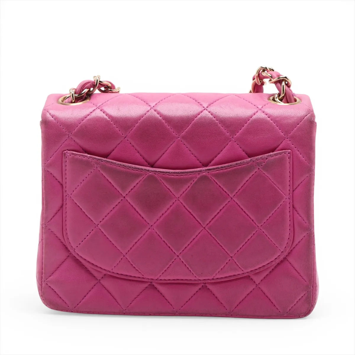 Mini Matelassé 17 Lambskin Single Flap Single Chain Bag, Pink with Gold Hardware, 7107466, Series 7, A01115 — view 2
