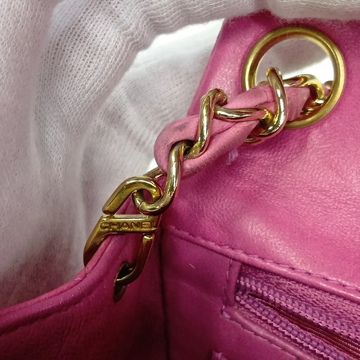 Mini Matelassé 17 Lambskin Single Flap Single Chain Bag, Pink with Gold Hardware, 7107466, Series 7, A01115 — view 13