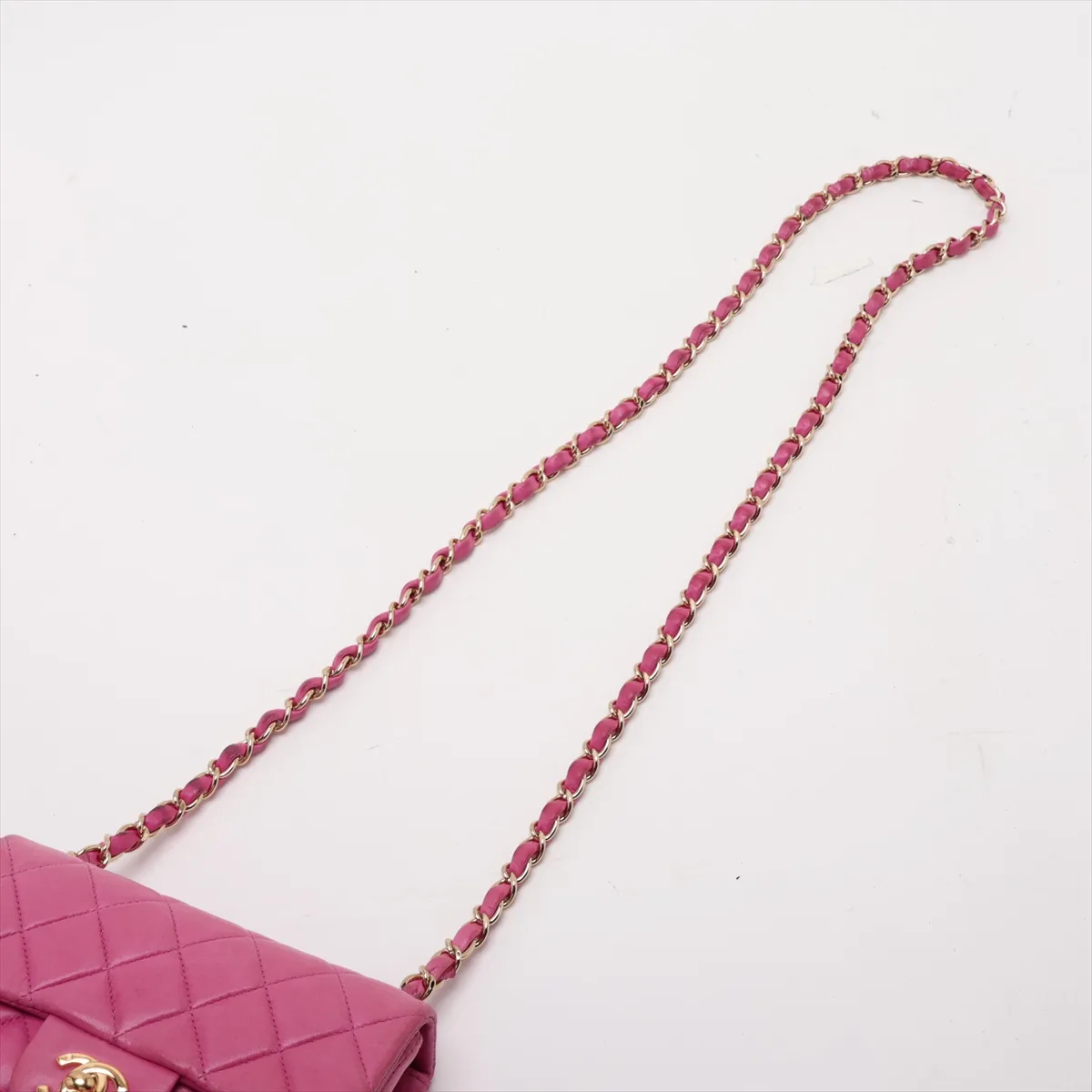 Mini Matelassé 17 Lambskin Single Flap Single Chain Bag, Pink with Gold Hardware, 7107466, Series 7, A01115 — view 5