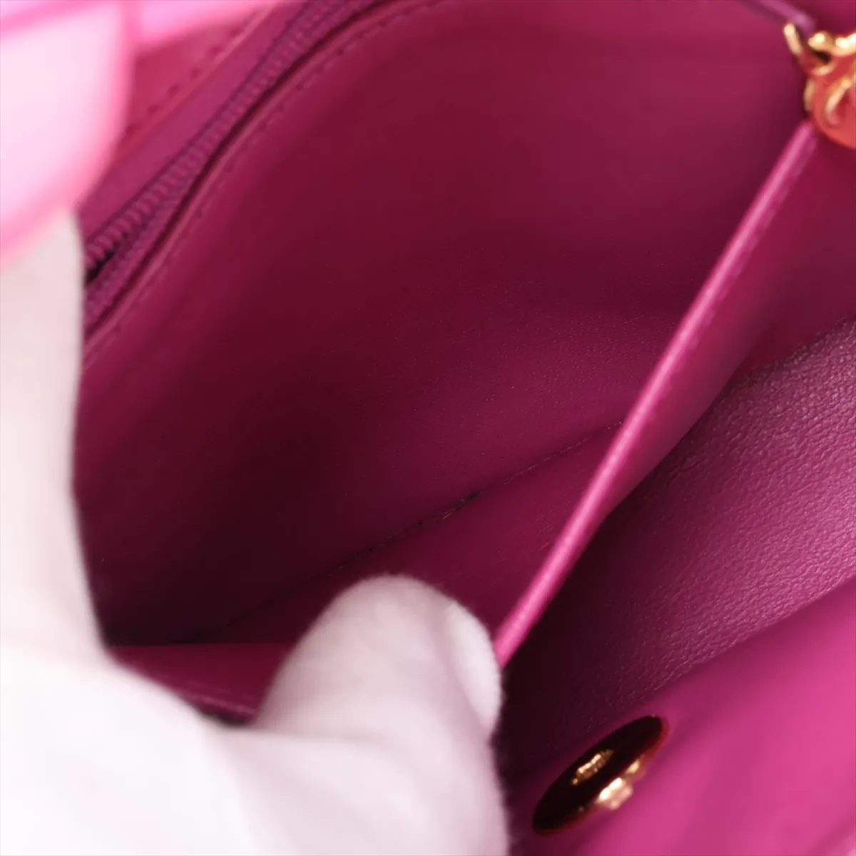 Mini Matelassé 17 Lambskin Single Flap Single Chain Bag, Pink with Gold Hardware, 7107466, Series 7, A01115 — view 7