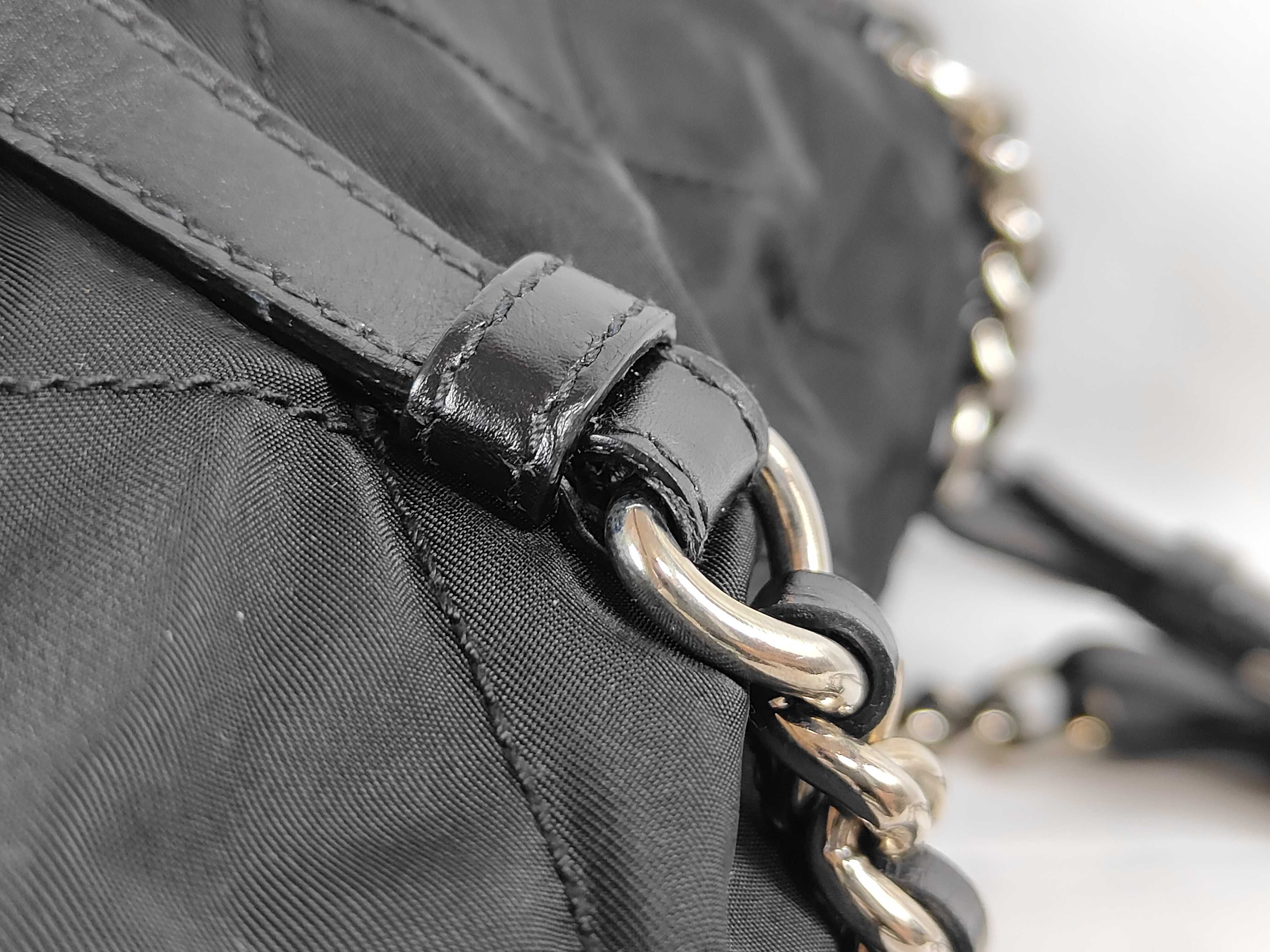 nylon quilted chain tote shoulder bag — view 5