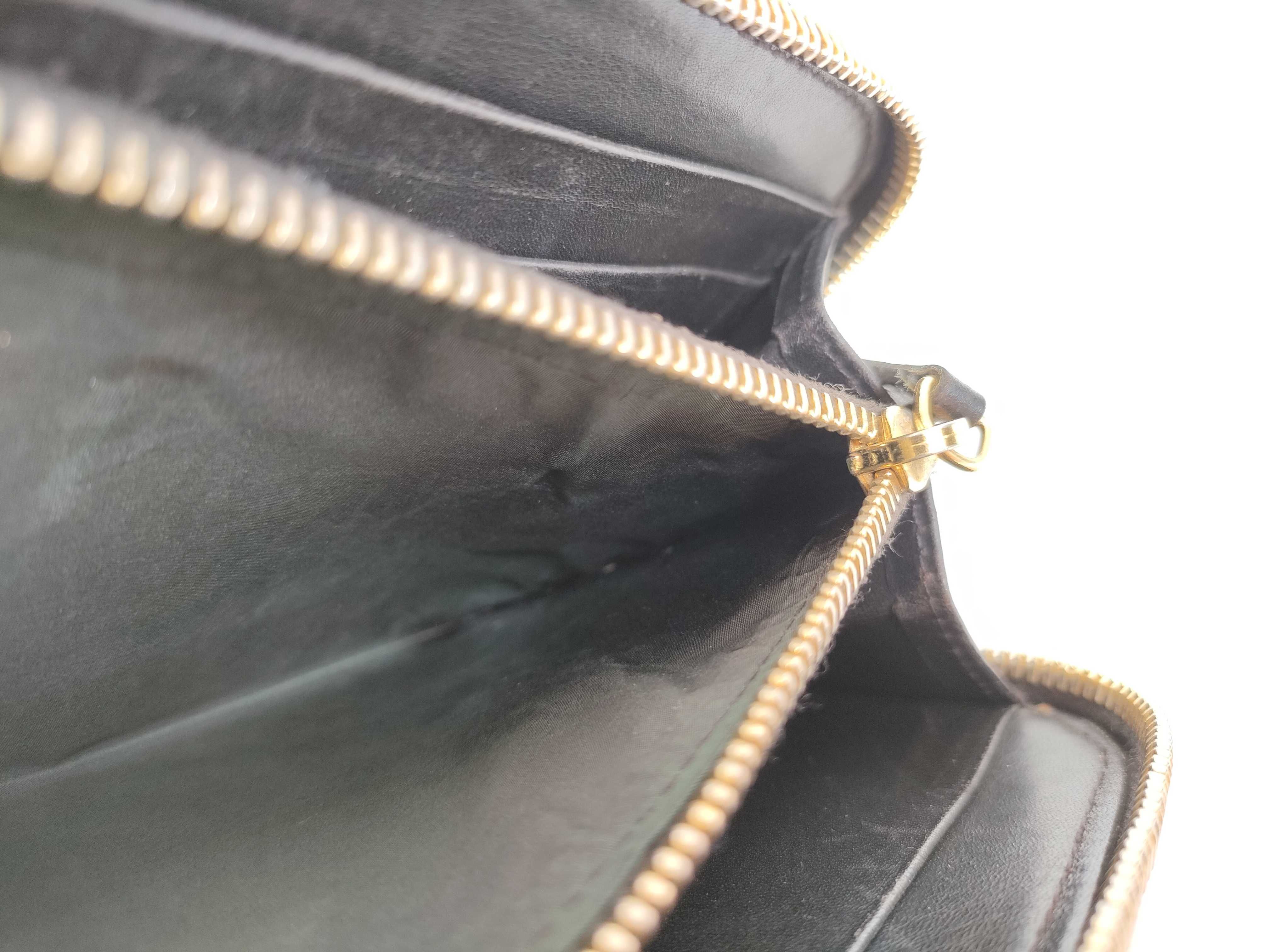 leather embossed round zipper wallet — view 12