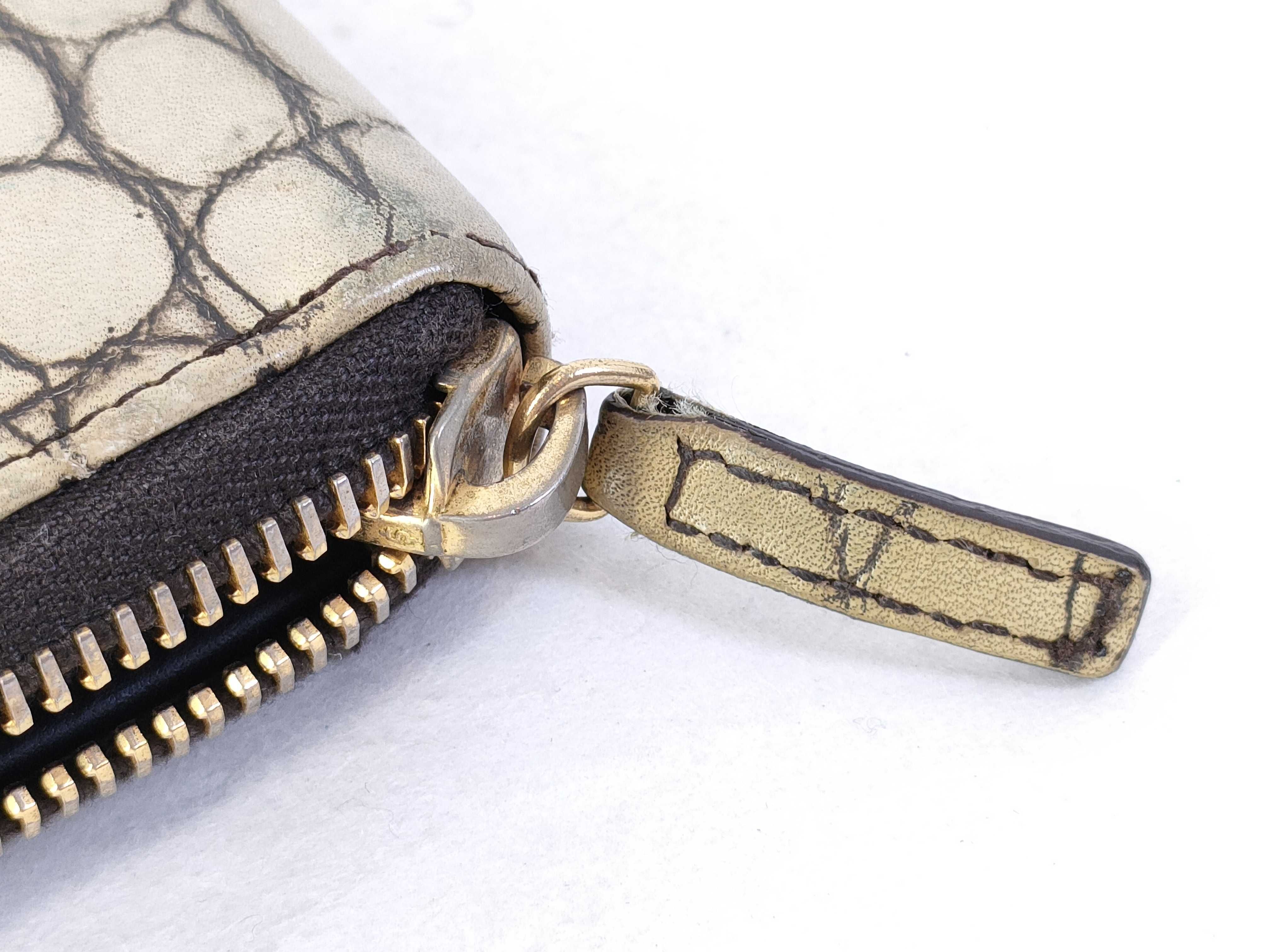 leather embossed round zipper wallet — view 13