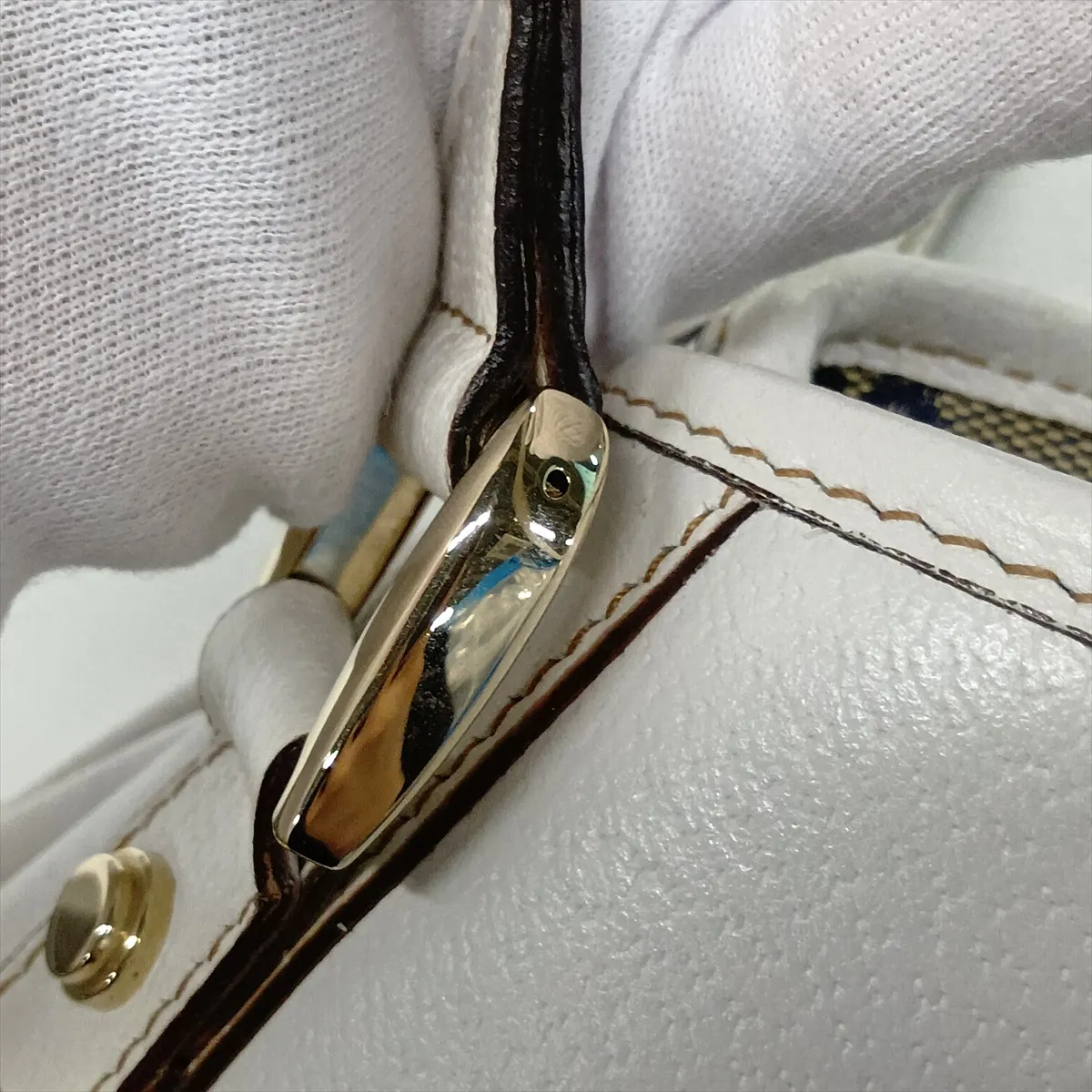 Abbey Leather Tote Bag, White, 130736 — view 15