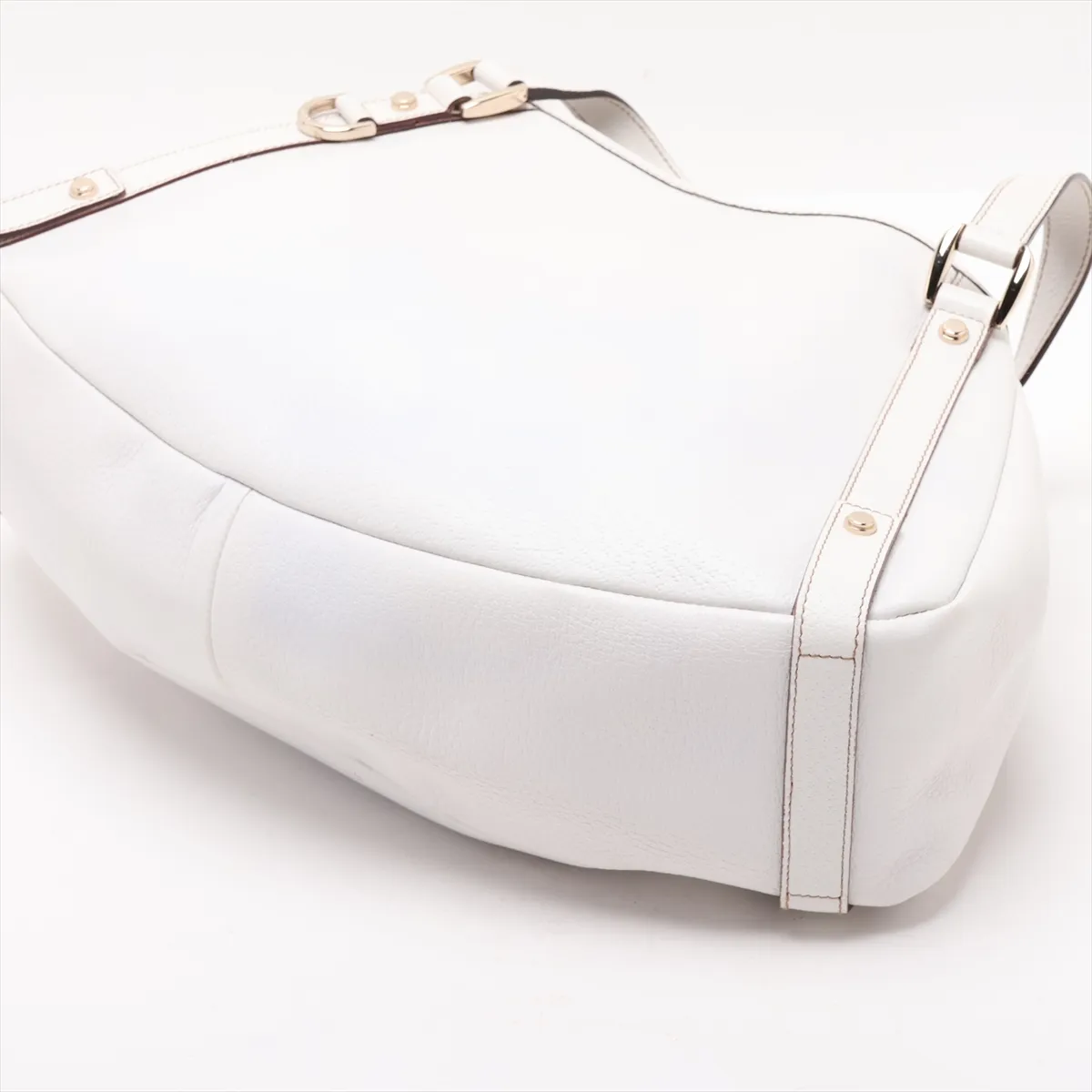Abbey Leather Tote Bag, White, 130736 — view 3
