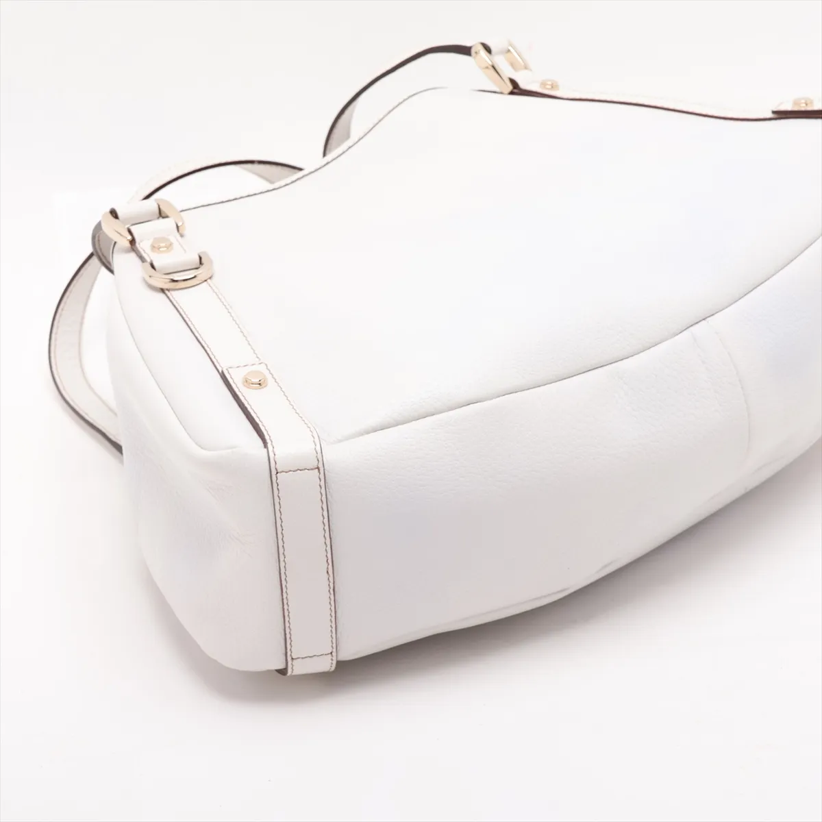 Abbey Leather Tote Bag, White, 130736 — view 4