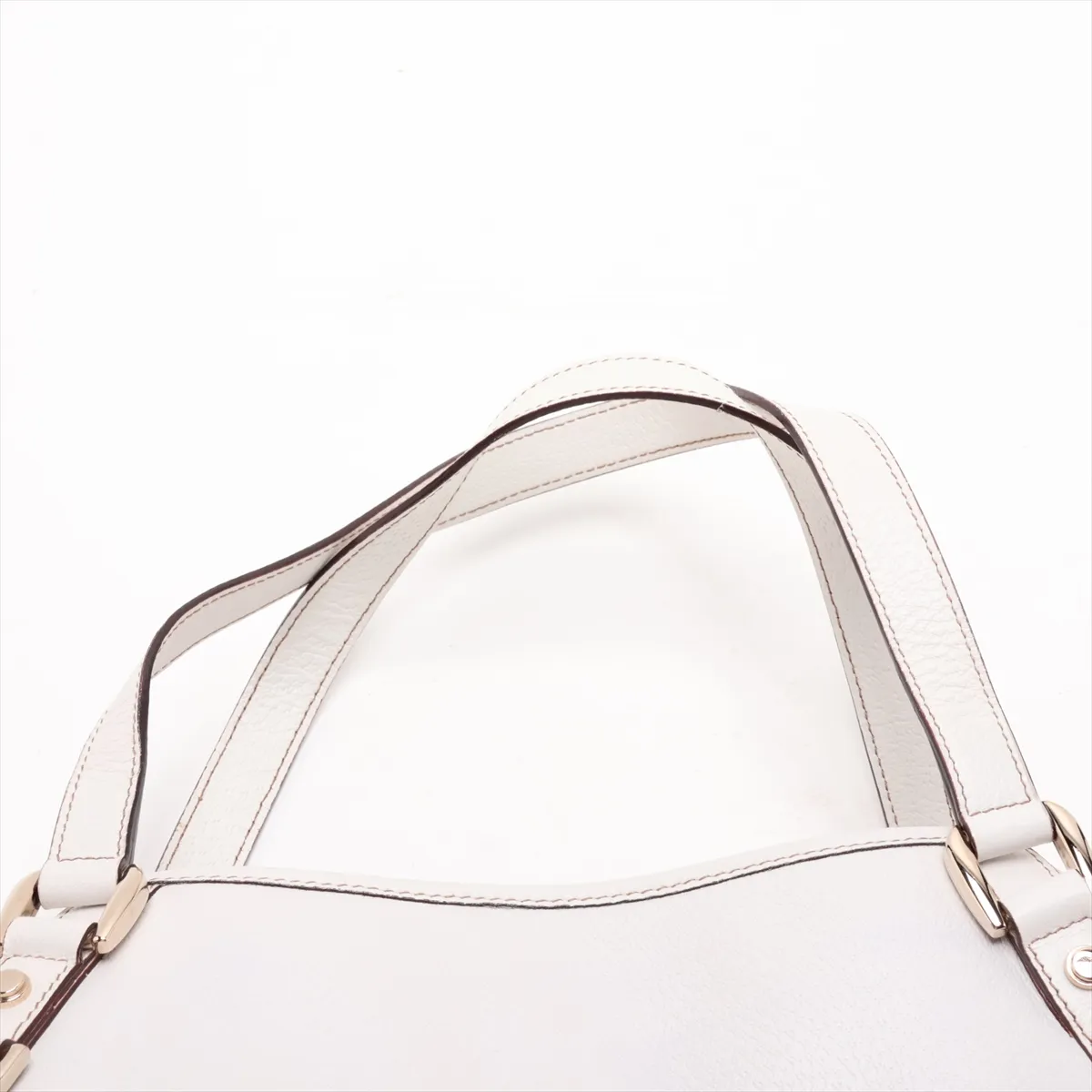 Abbey Leather Tote Bag, White, 130736 — view 6