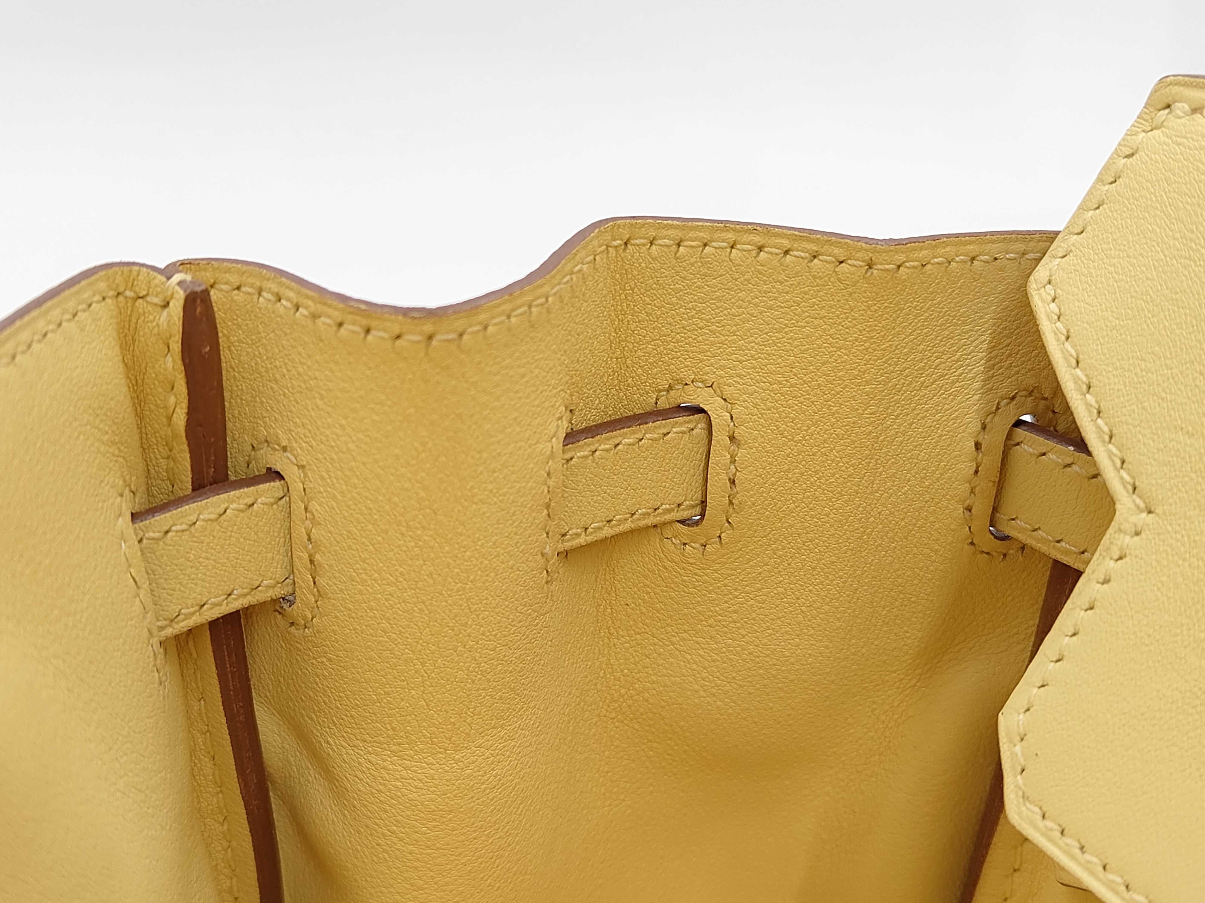 Birkin 25 Swift Yellow T Stamp/2015 Clochette Padlock Handbag — view 10