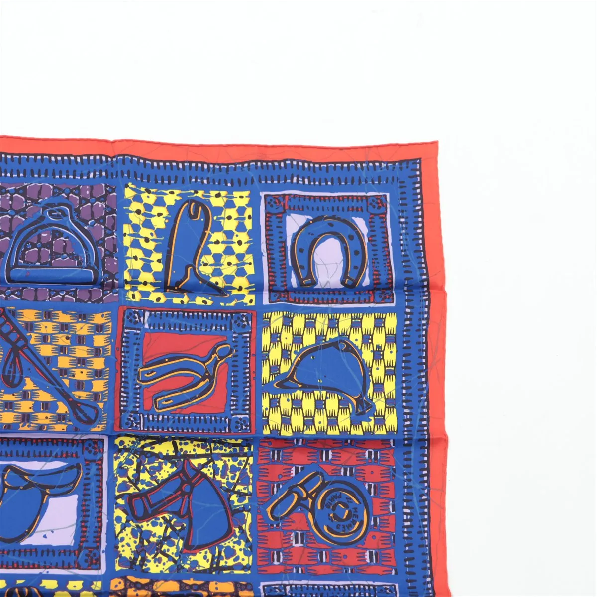 Carre 65 Le Boubou H Scarf Silk Red x Blue — view 3