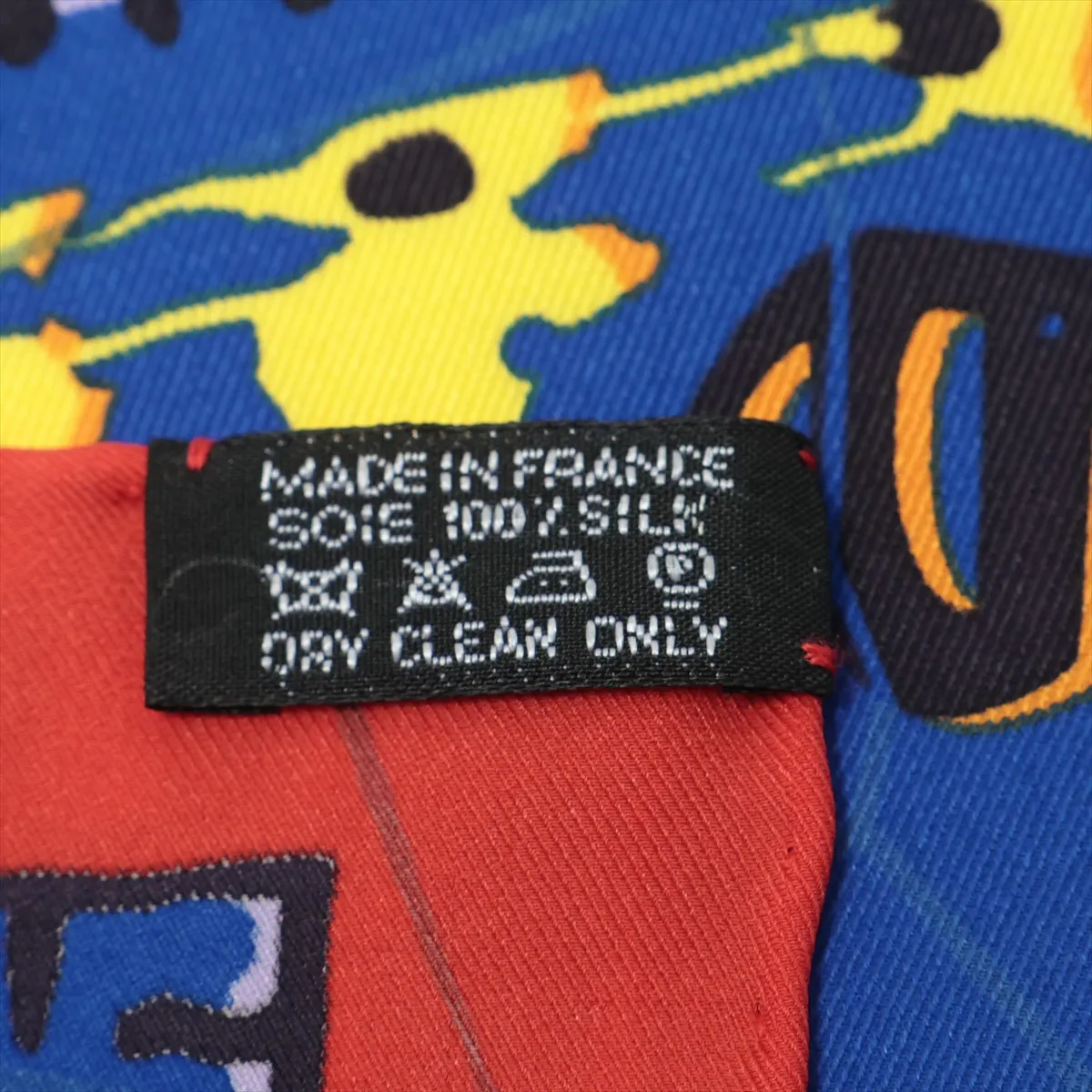 Carre 65 Le Boubou H Scarf Silk Red x Blue — view 7