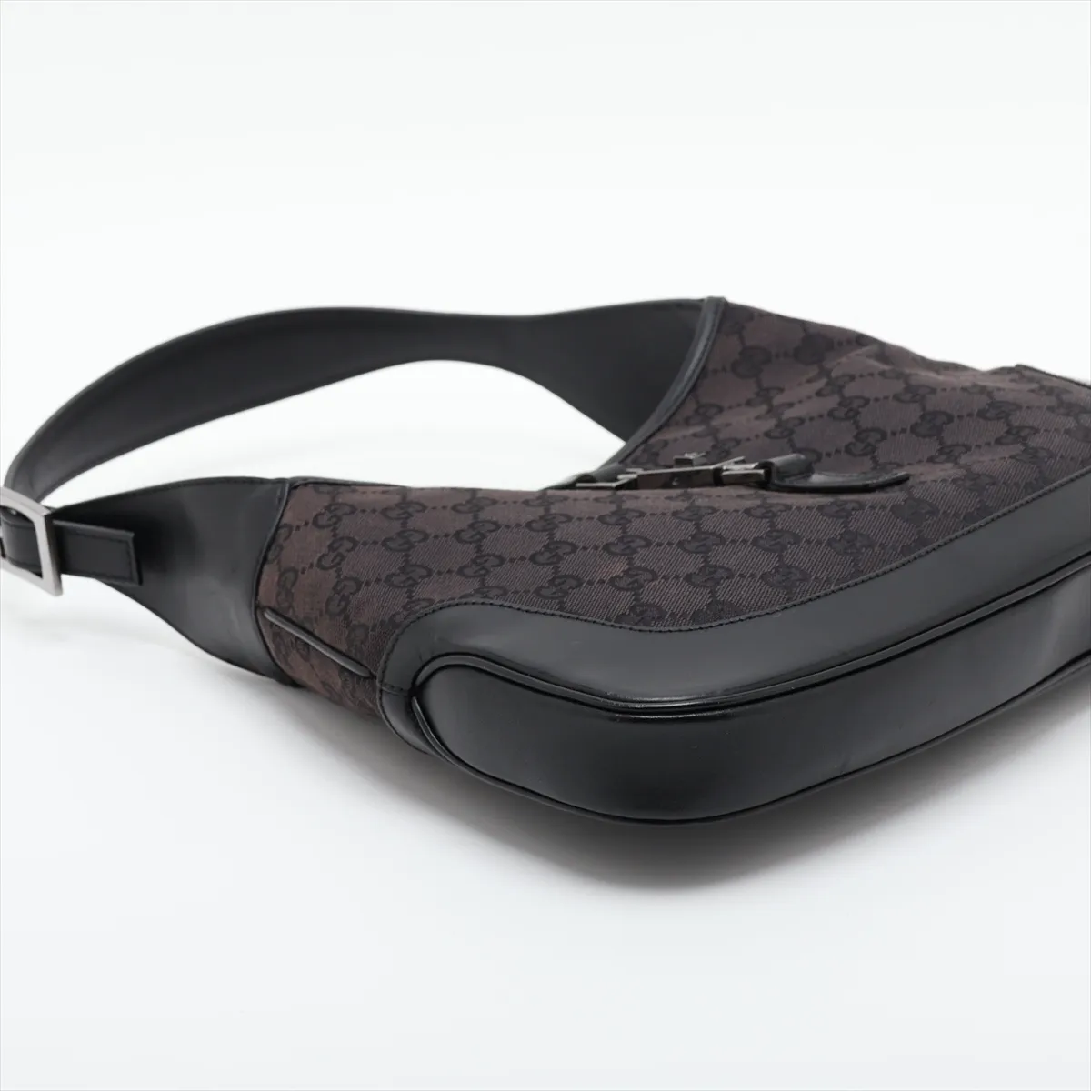 GG Canvas Jackie Canvas x Leather Shoulder Bag, Black — view 4