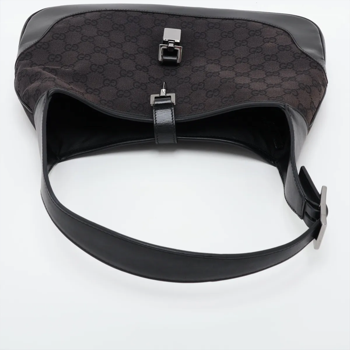 GG Canvas Jackie Canvas x Leather Shoulder Bag, Black — view 5