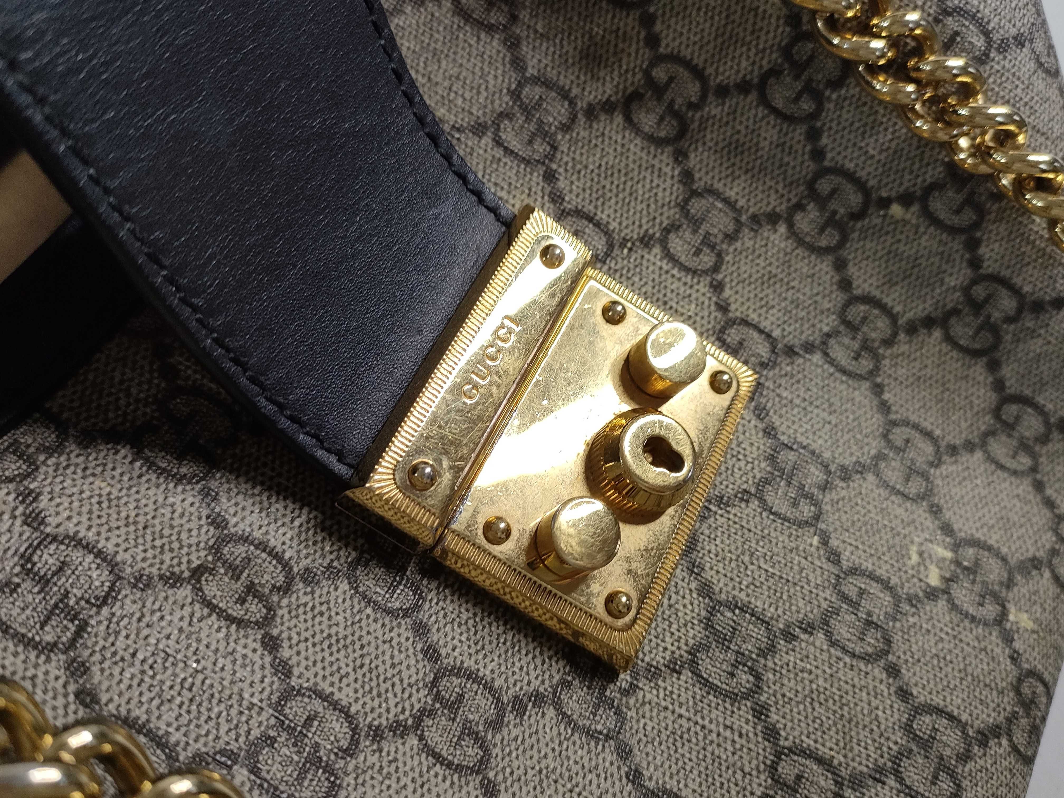 GG Supreme PH- GG Supreme Beige Canvas Padlock Medium Tote Bag 35cm — view 14