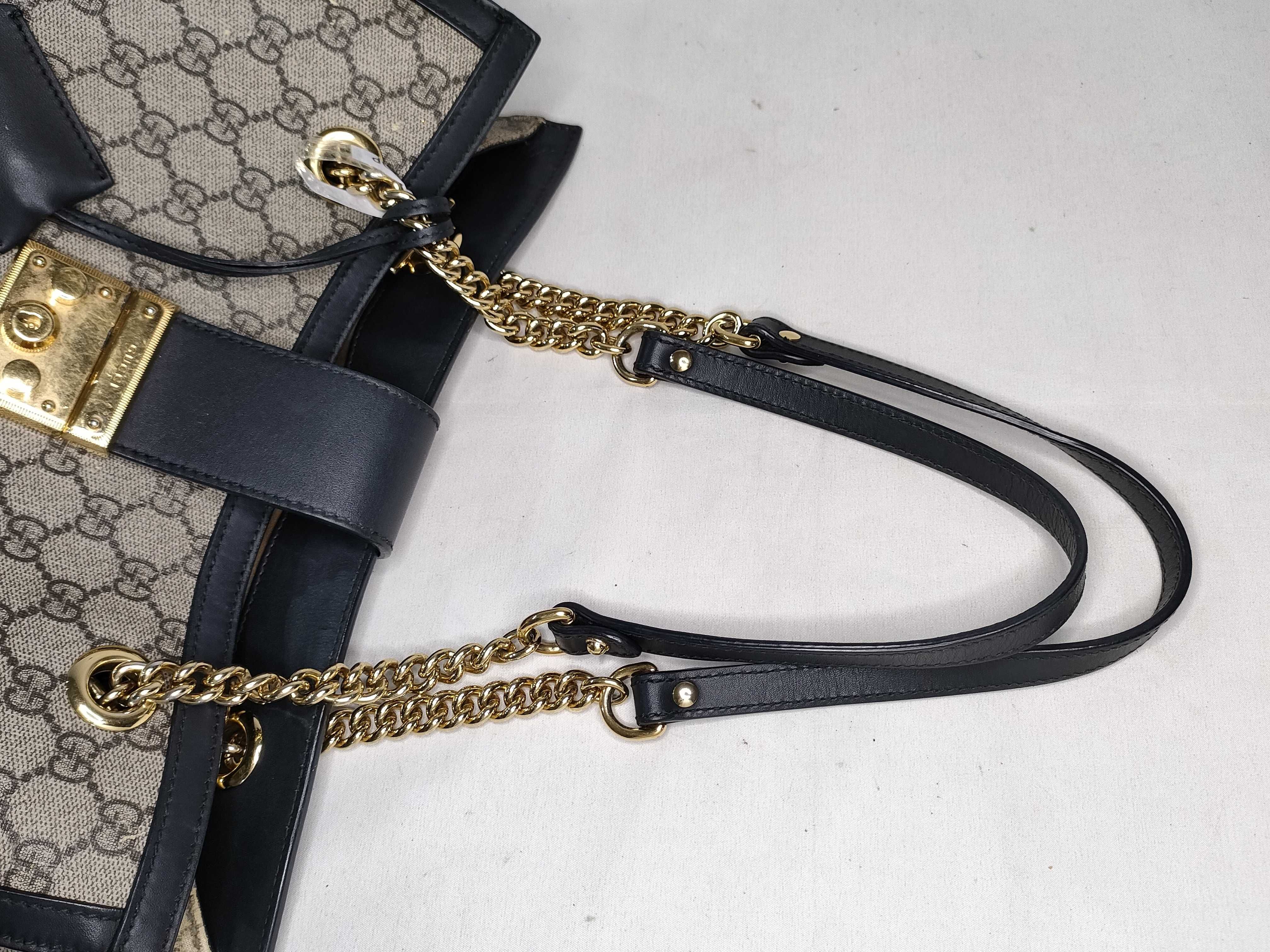 GG Supreme PH- GG Supreme Beige Canvas Padlock Medium Tote Bag 35cm — view 3