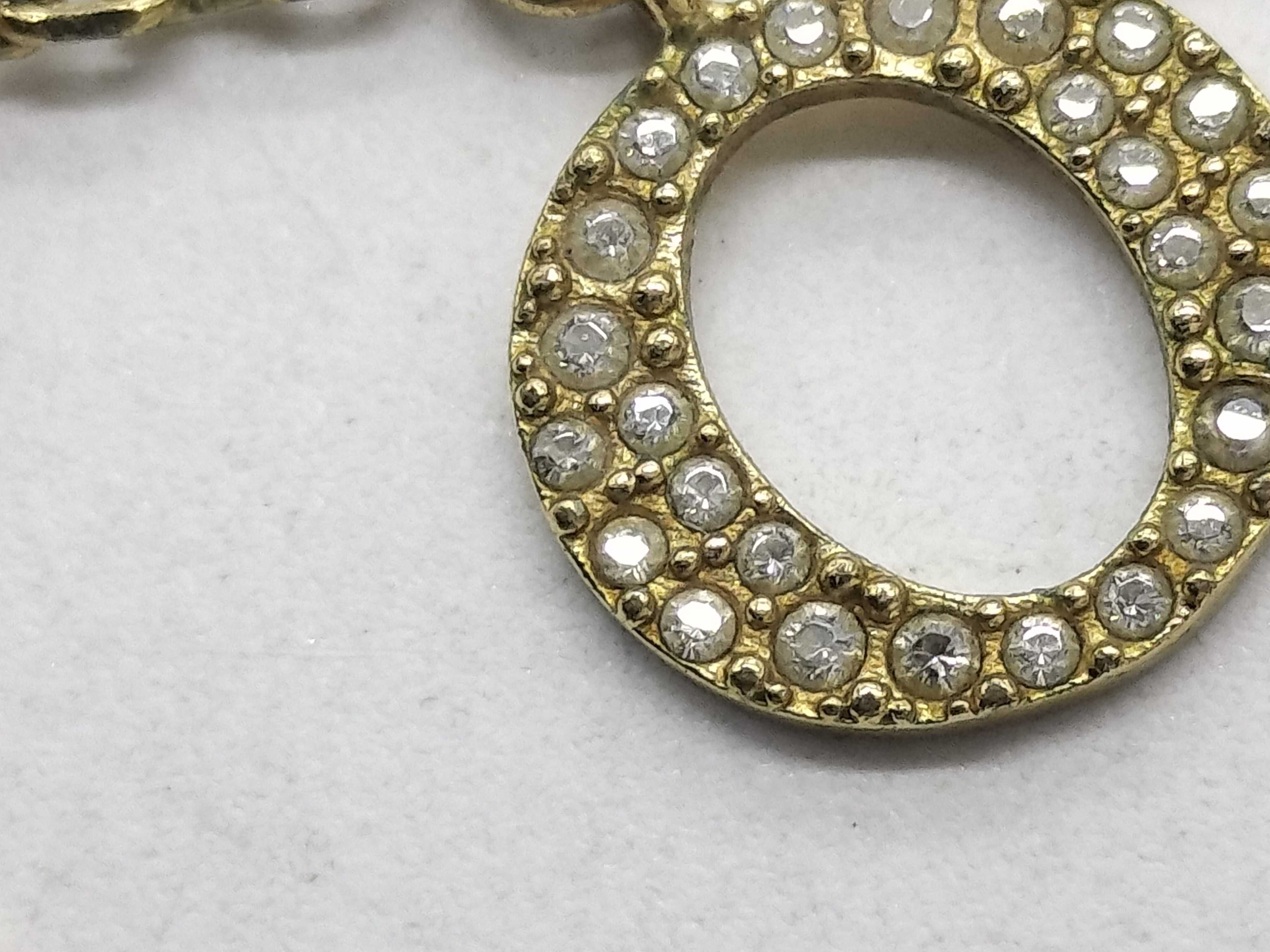 Rhinestone Alphabet Logo Plated Bracelet Necklace — view 2