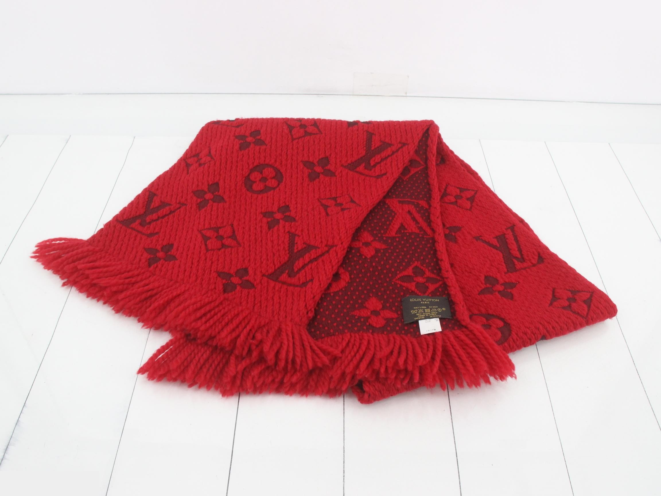 Logomania Long Scarf, with domestic tag, Red — view 2