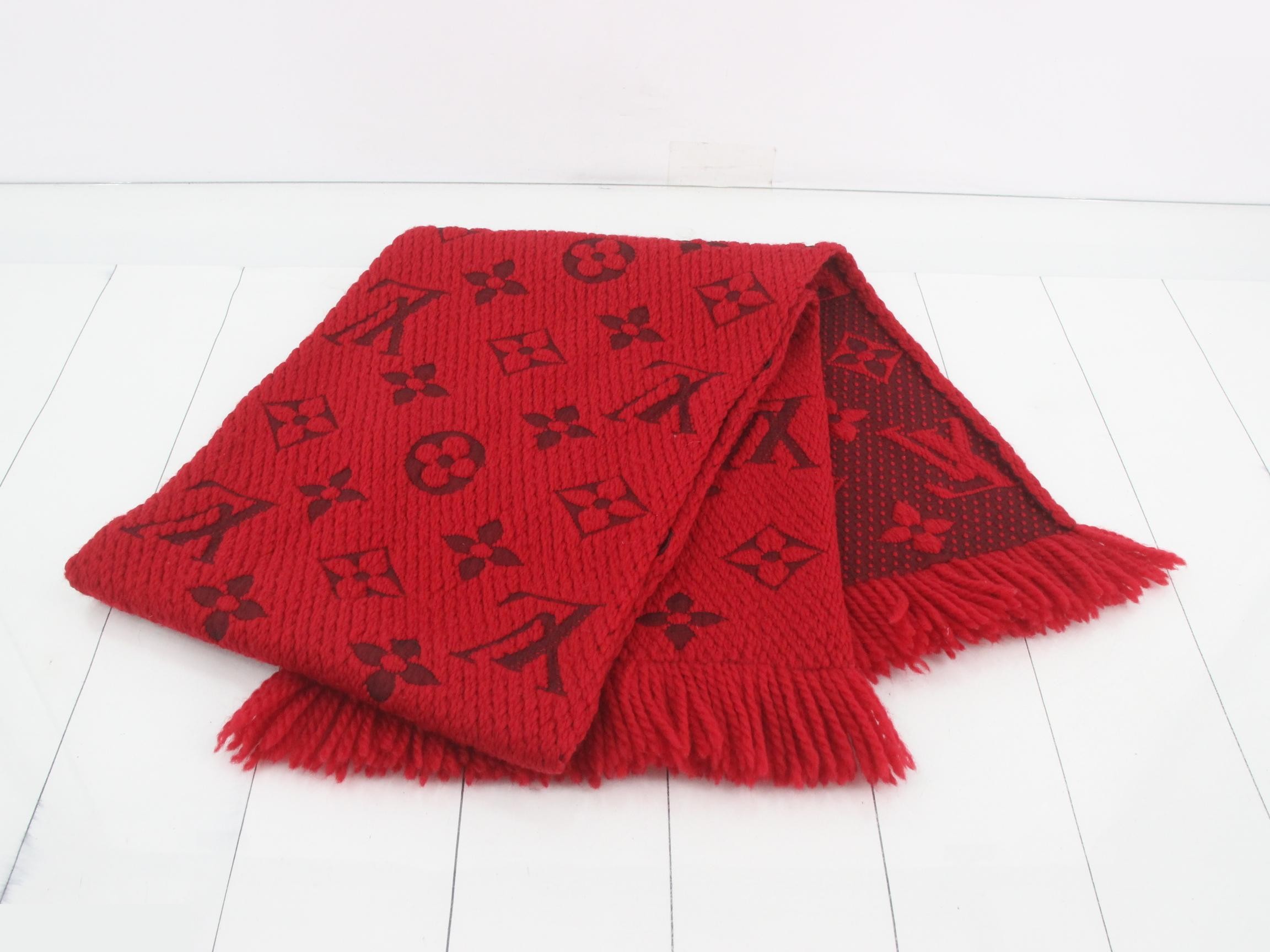 Logomania Long Scarf, with domestic tag, Red — view 3
