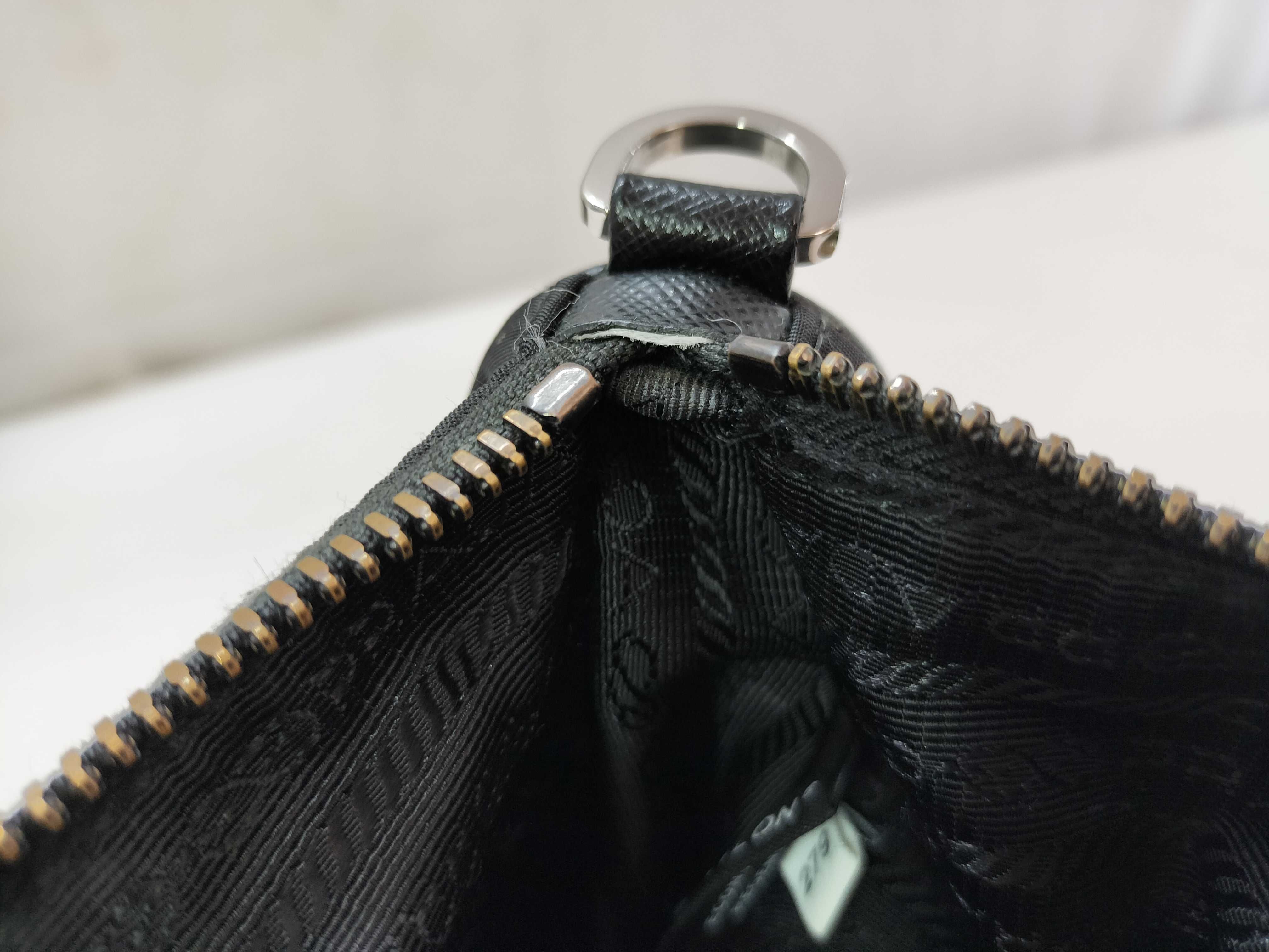 Tessuto Nylon and Leather Shoulder Bag, Black, 2VH113. Accessories: Dust bag, shoulder strap, pouch. — view 11