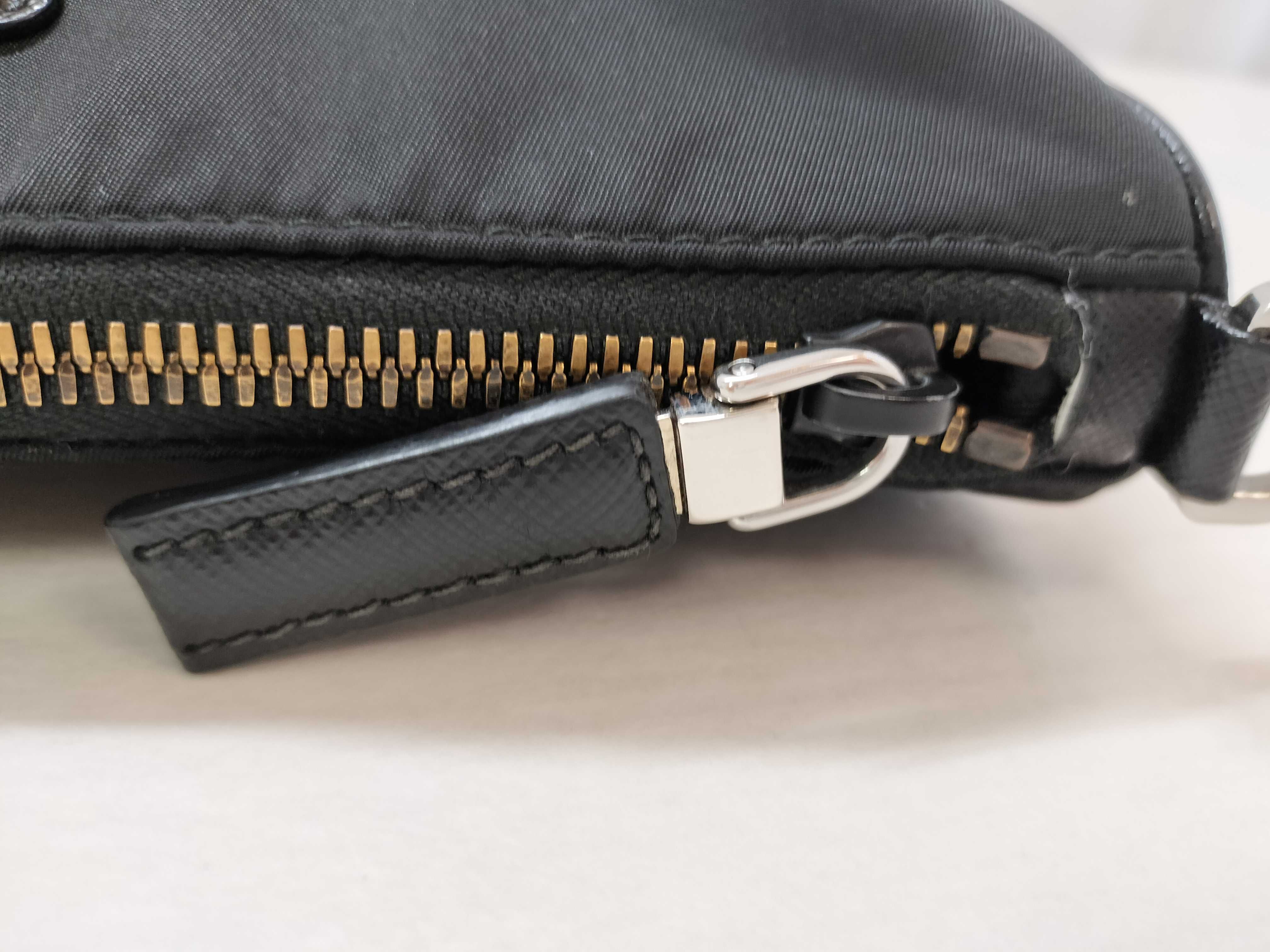 Tessuto Nylon and Leather Shoulder Bag, Black, 2VH113. Accessories: Dust bag, shoulder strap, pouch. — view 12