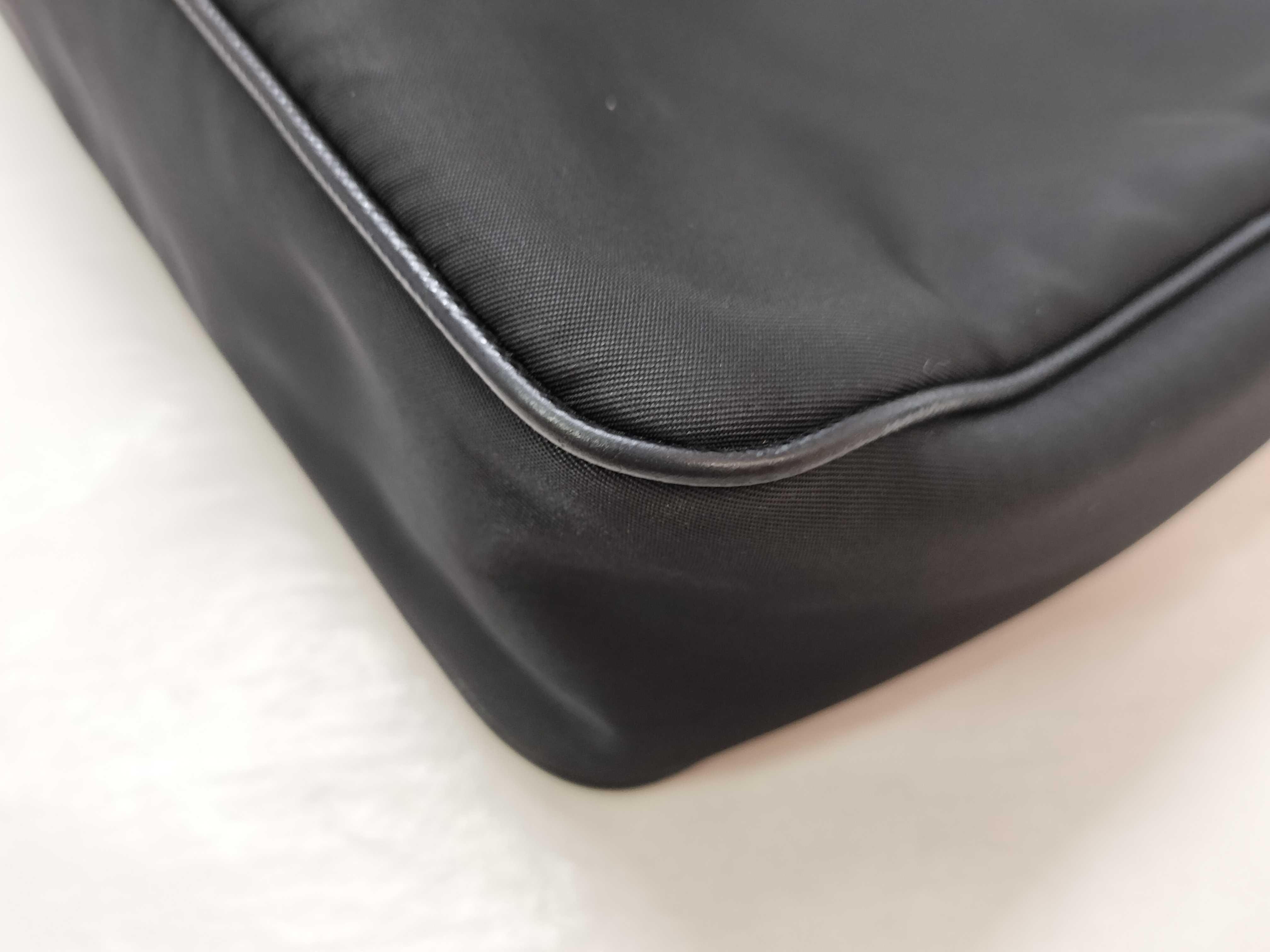 Tessuto Nylon and Leather Shoulder Bag, Black, 2VH113. Accessories: Dust bag, shoulder strap, pouch. — view 7