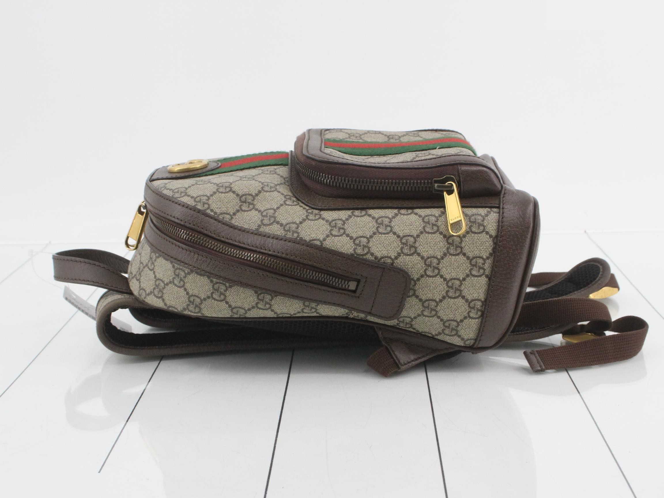 GG Marmont Backpack, PVC/Leather, Brown — view 4
