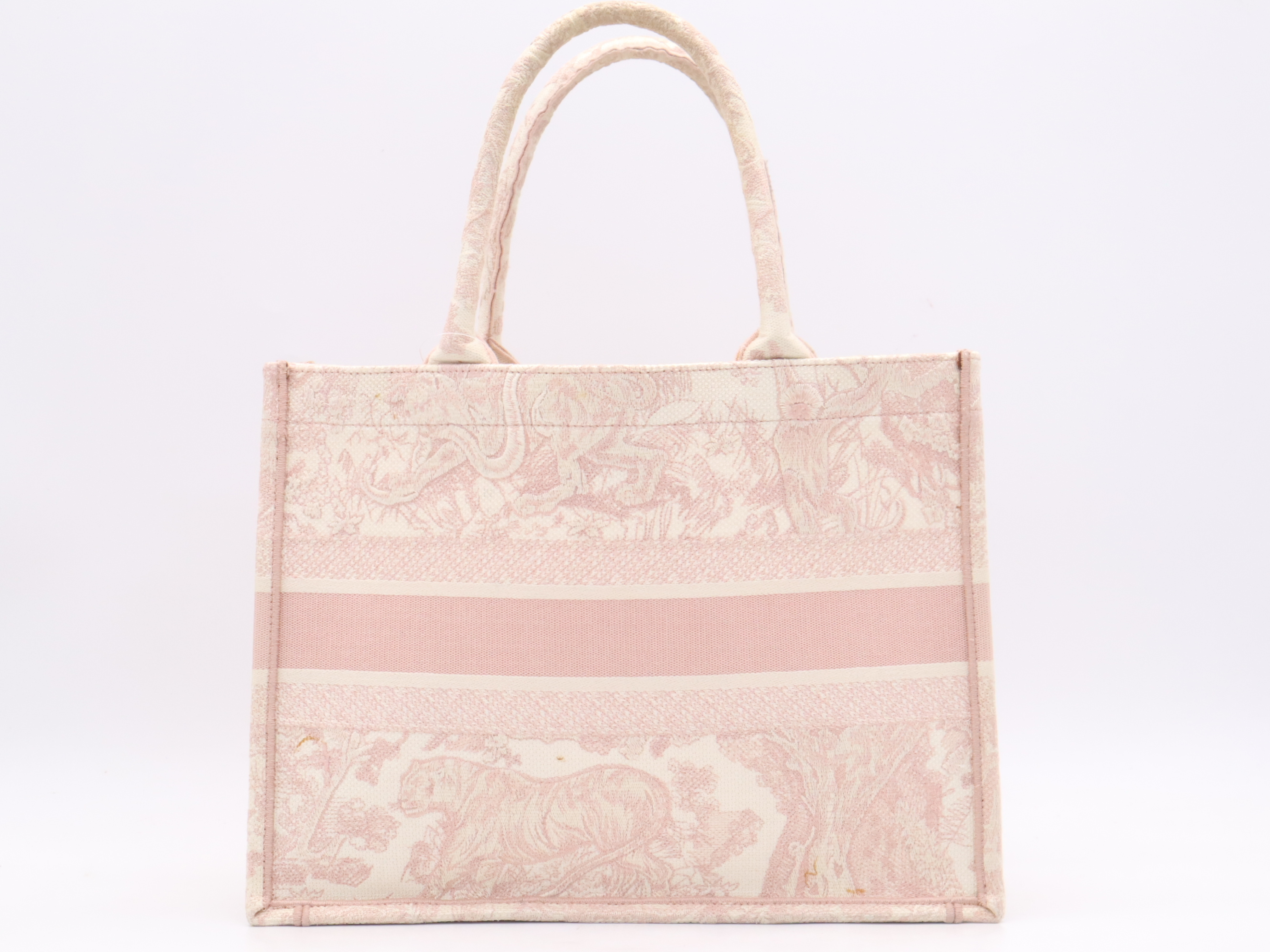 Canvas Book Pink Tote Bag with Dust Bag and Guarantee Card — view 2
