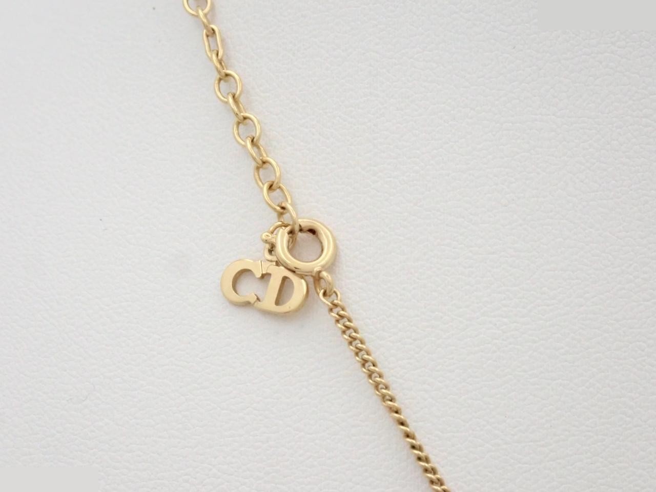 Necklace, CD, rhinestone, GP, chain approximately 42cm — view 2