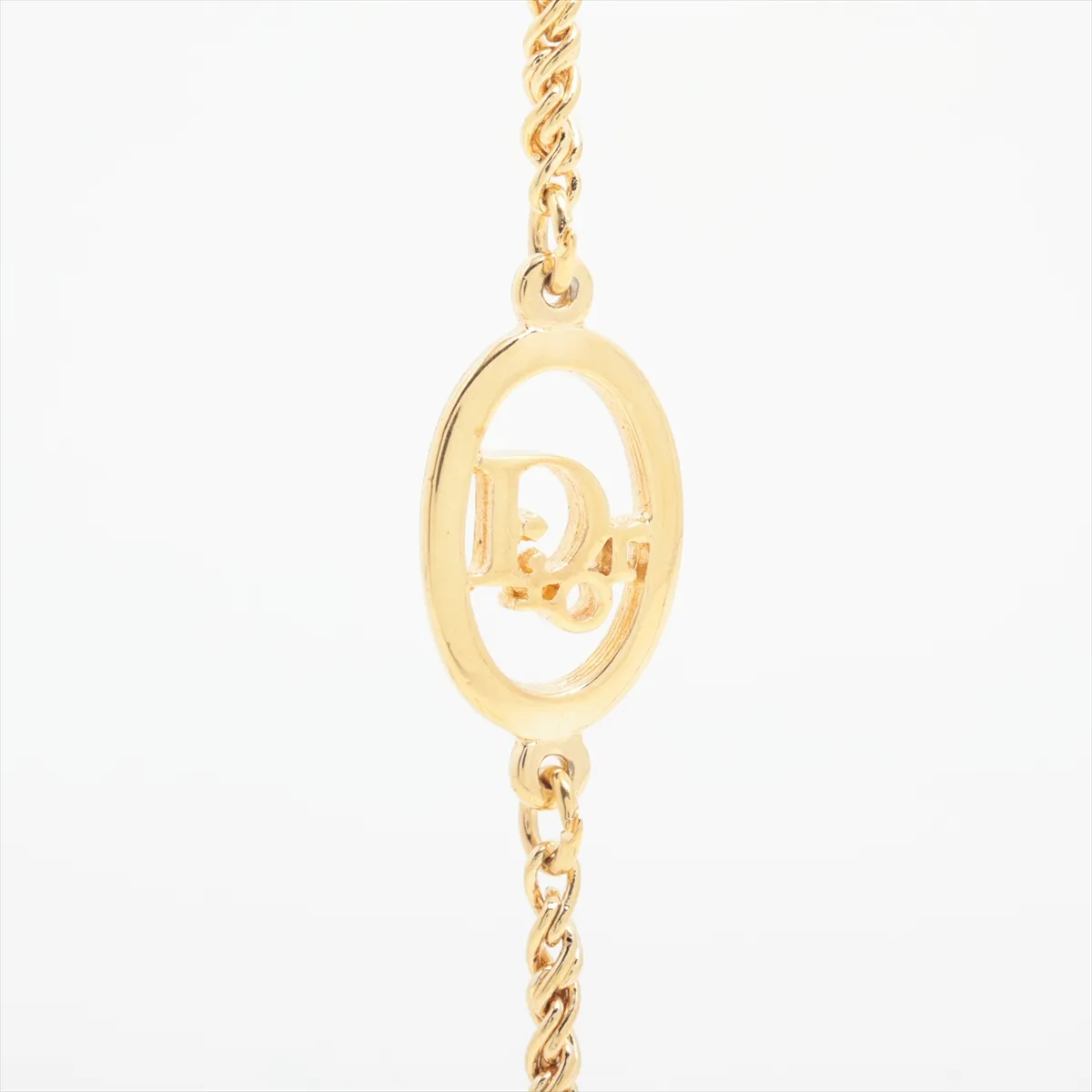 logo long necklace, GP gold, — view 2